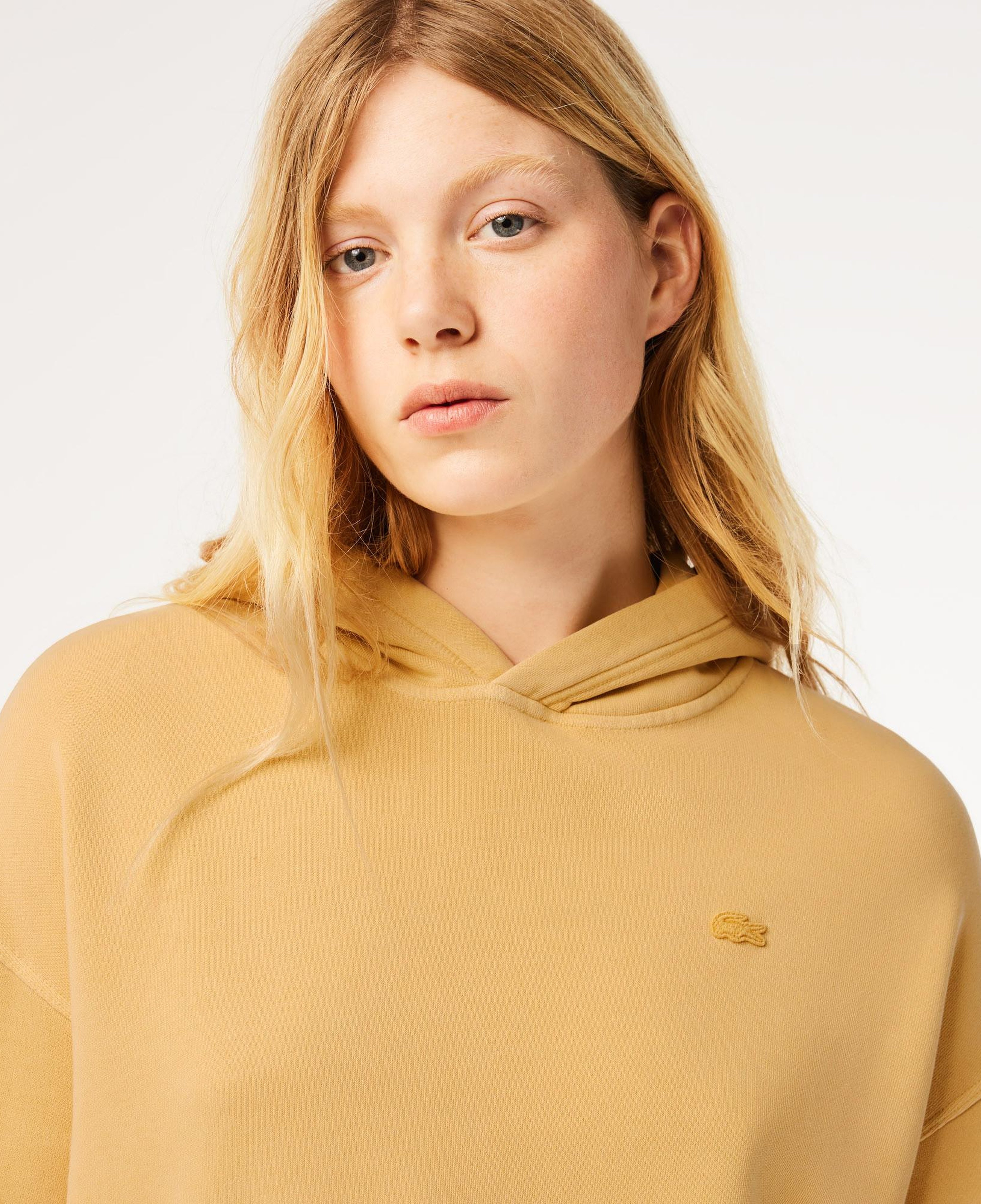 Kadın Oversize Fit Kapüşonlu Sarı Sweatshirt