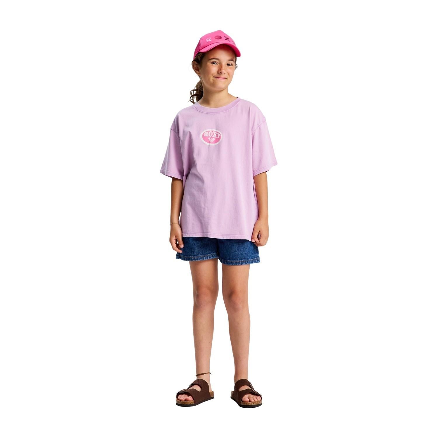 Roxy Eveoversize Was Kız Çocuk Mor Tişört