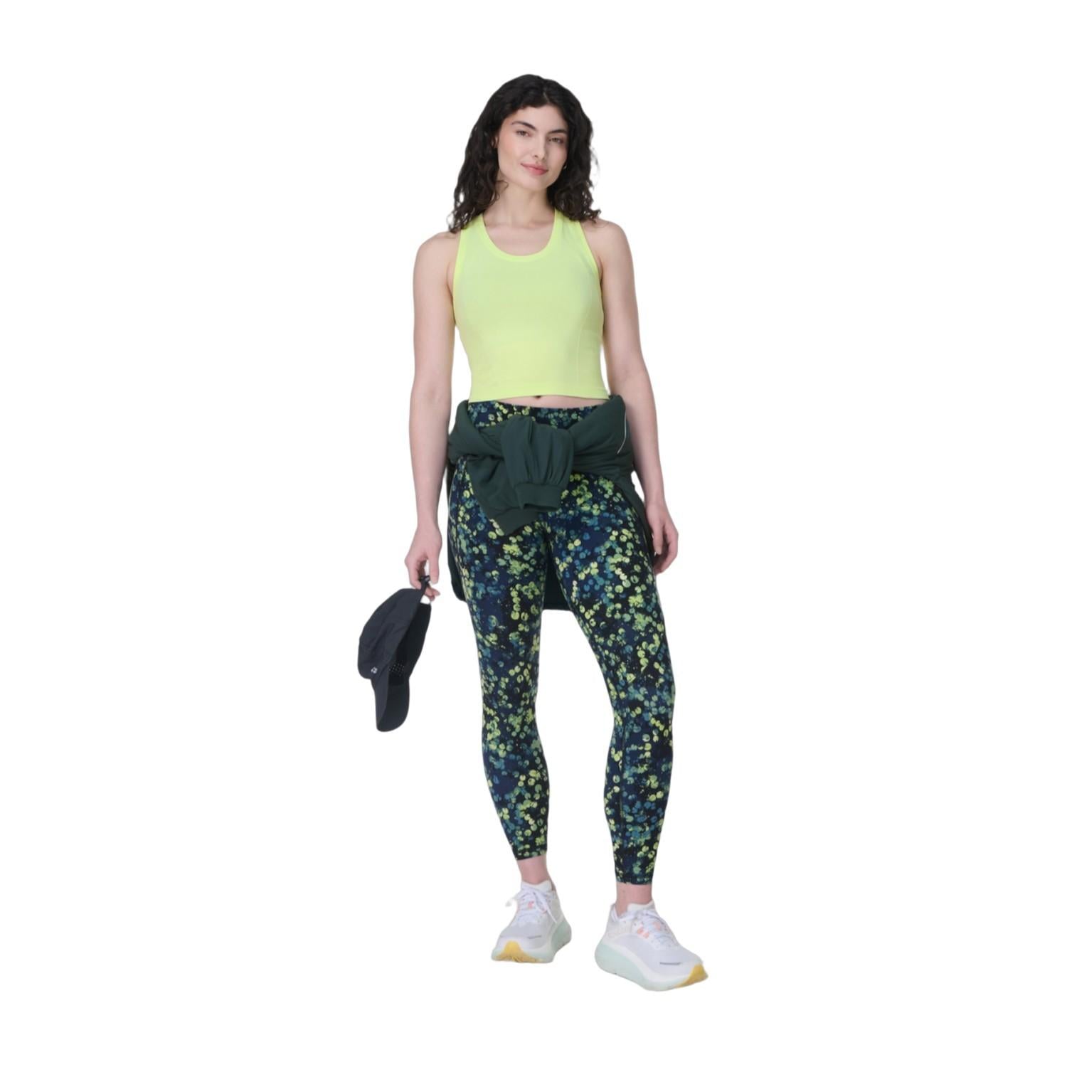 Sweaty Betty Athlete Crop Seamless Workout Kadın Yeşil Tank Top