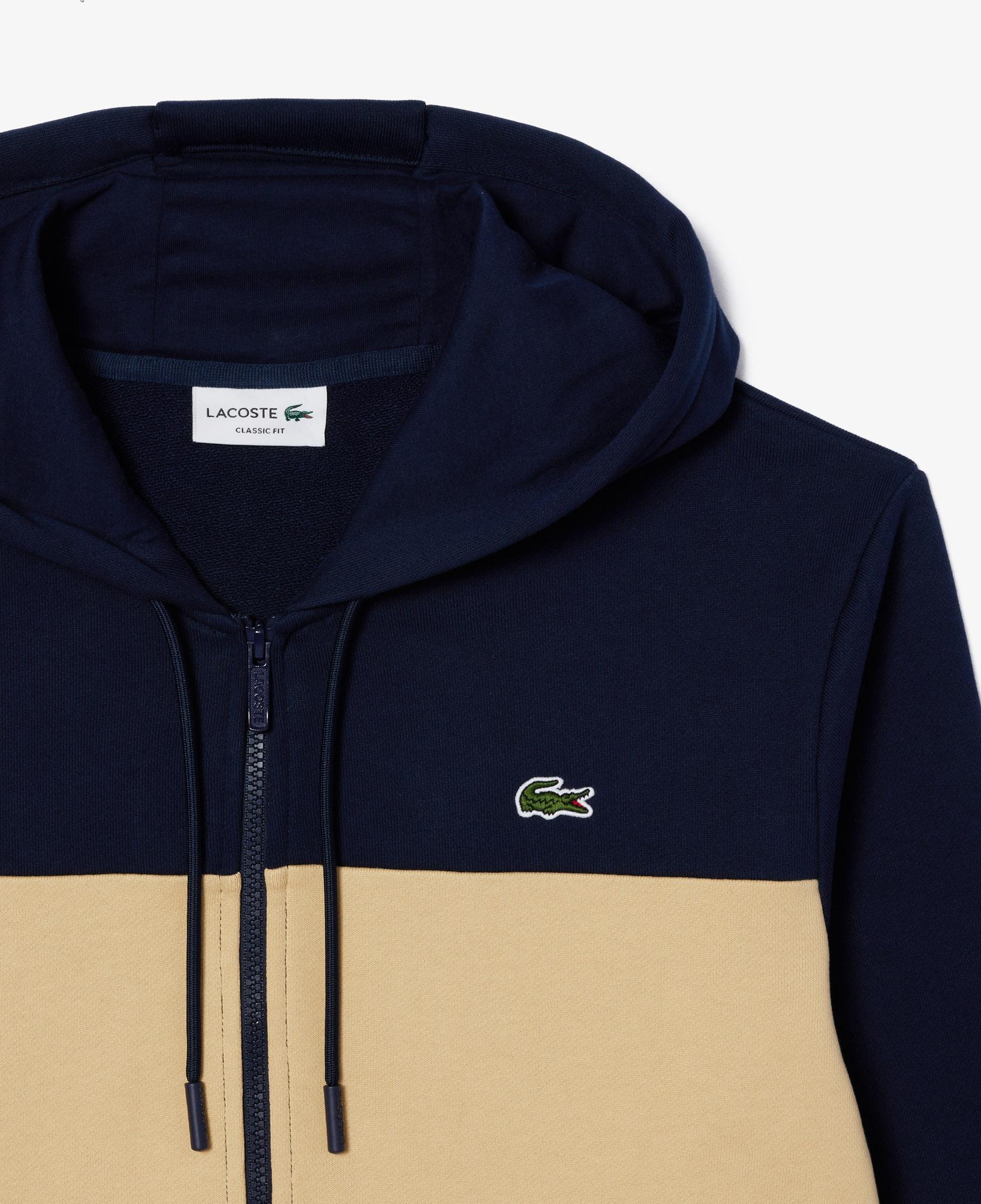 Erkek Classic Fit Kapüşonlu Renk Bloklu Lacivert Sweatshirt
