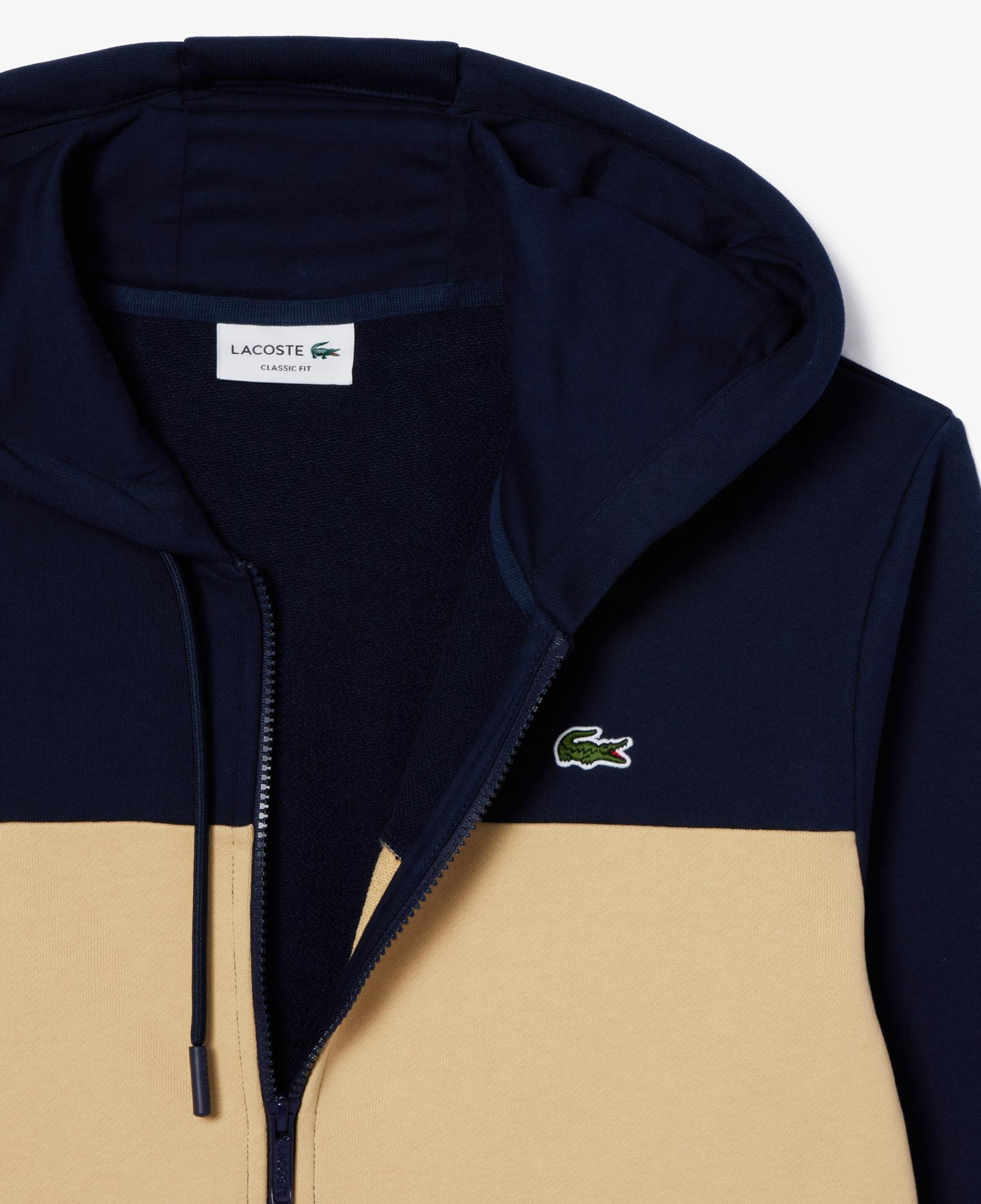 Erkek Classic Fit Kapüşonlu Renk Bloklu Lacivert Sweatshirt