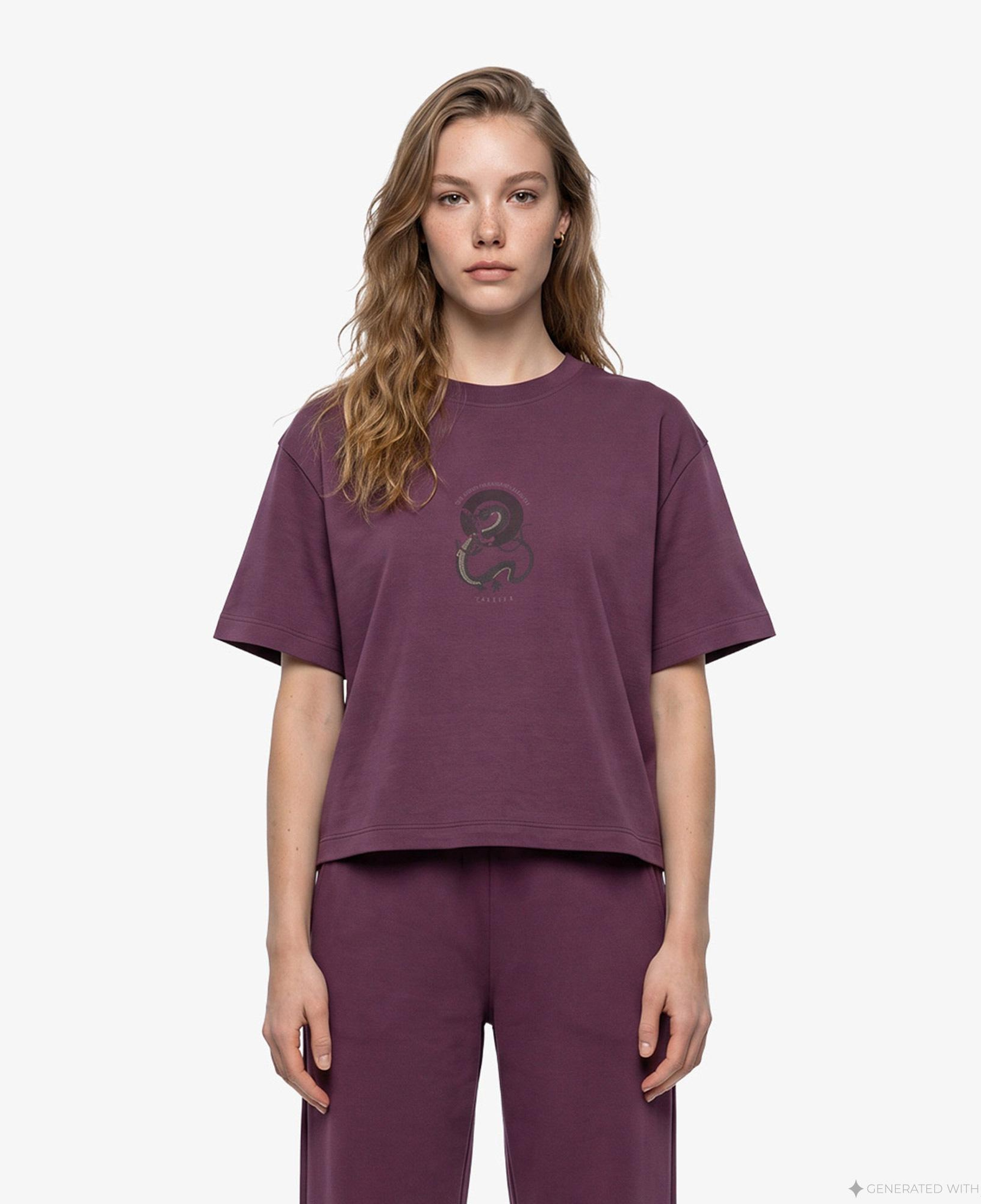 UNITED4 Regular Fit Kadın Bordo T-Shirt