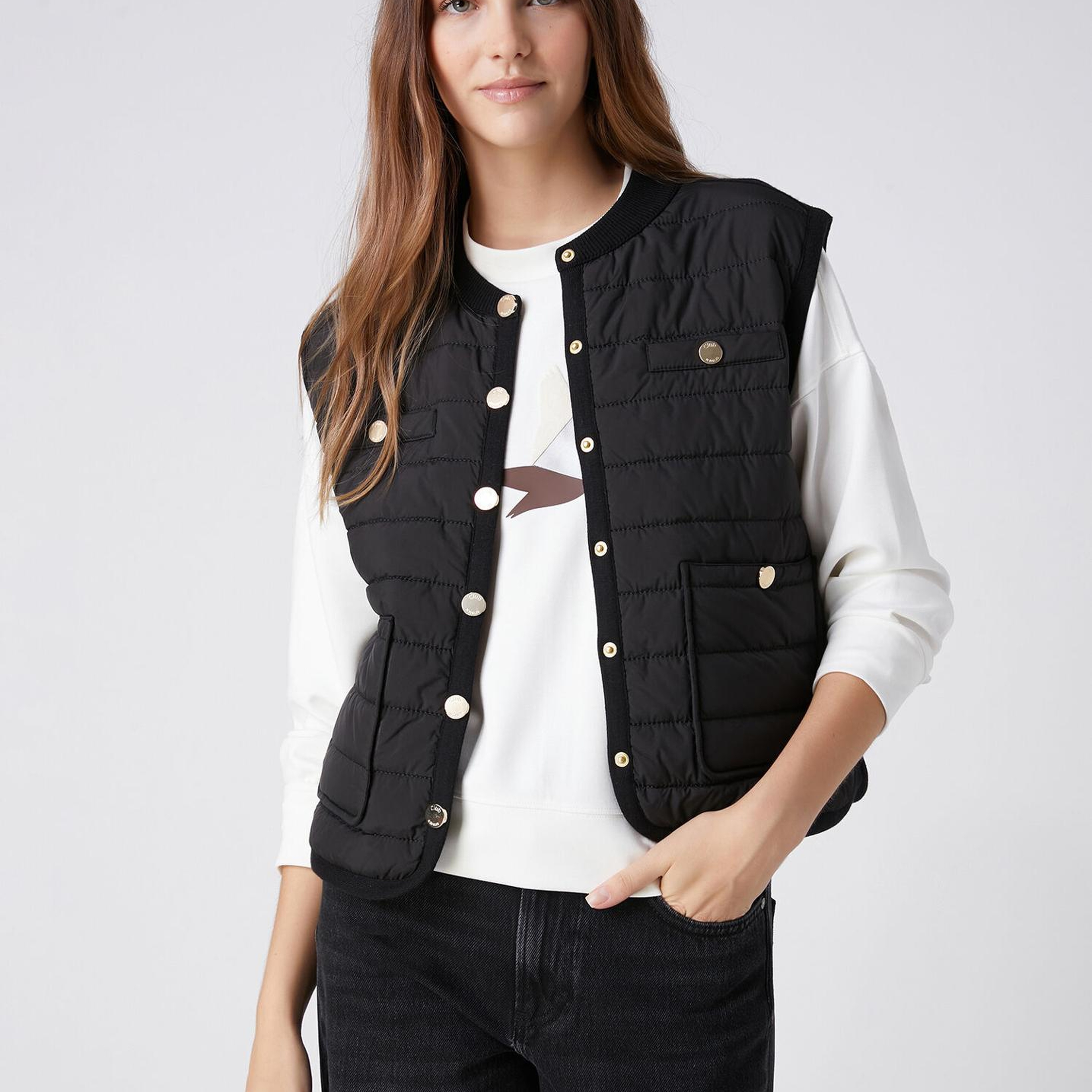 Beymen Club Kadın Siyah Kapitoneli Bomber Yelek