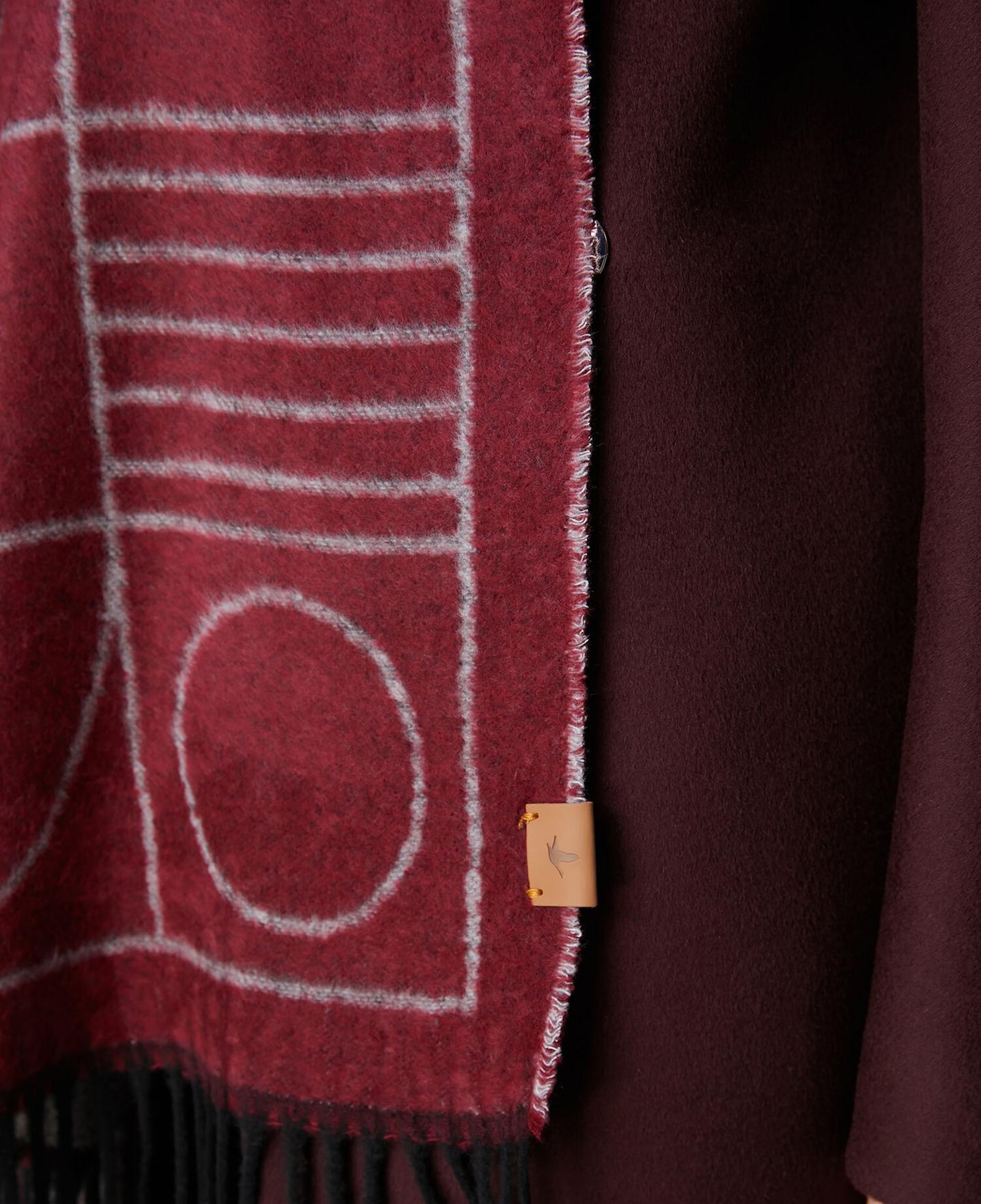 Beymen Club Kadın Bordo Geometrik Desenli Atkı