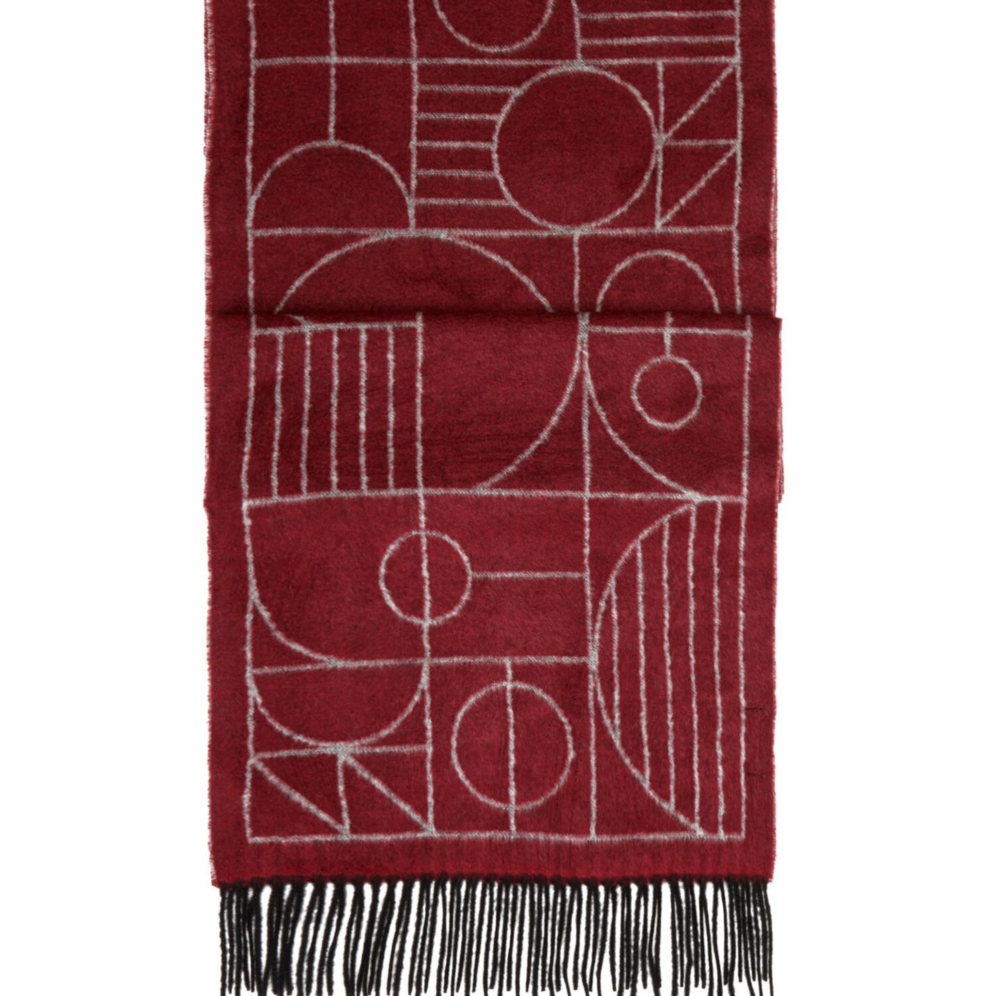 Beymen Club Kadın Bordo Geometrik Desenli Atkı