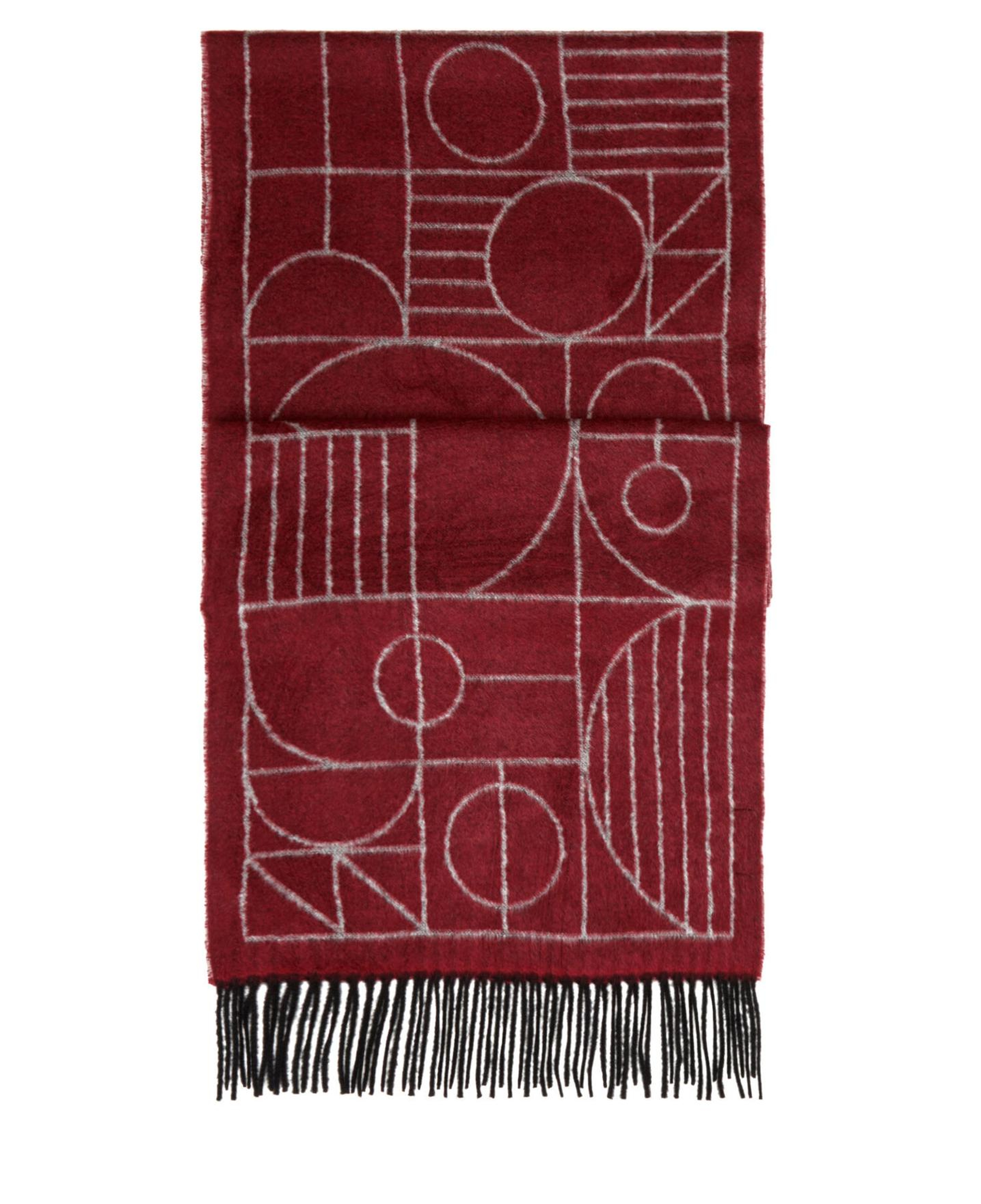 Beymen Club Kadın Bordo Geometrik Desenli Atkı