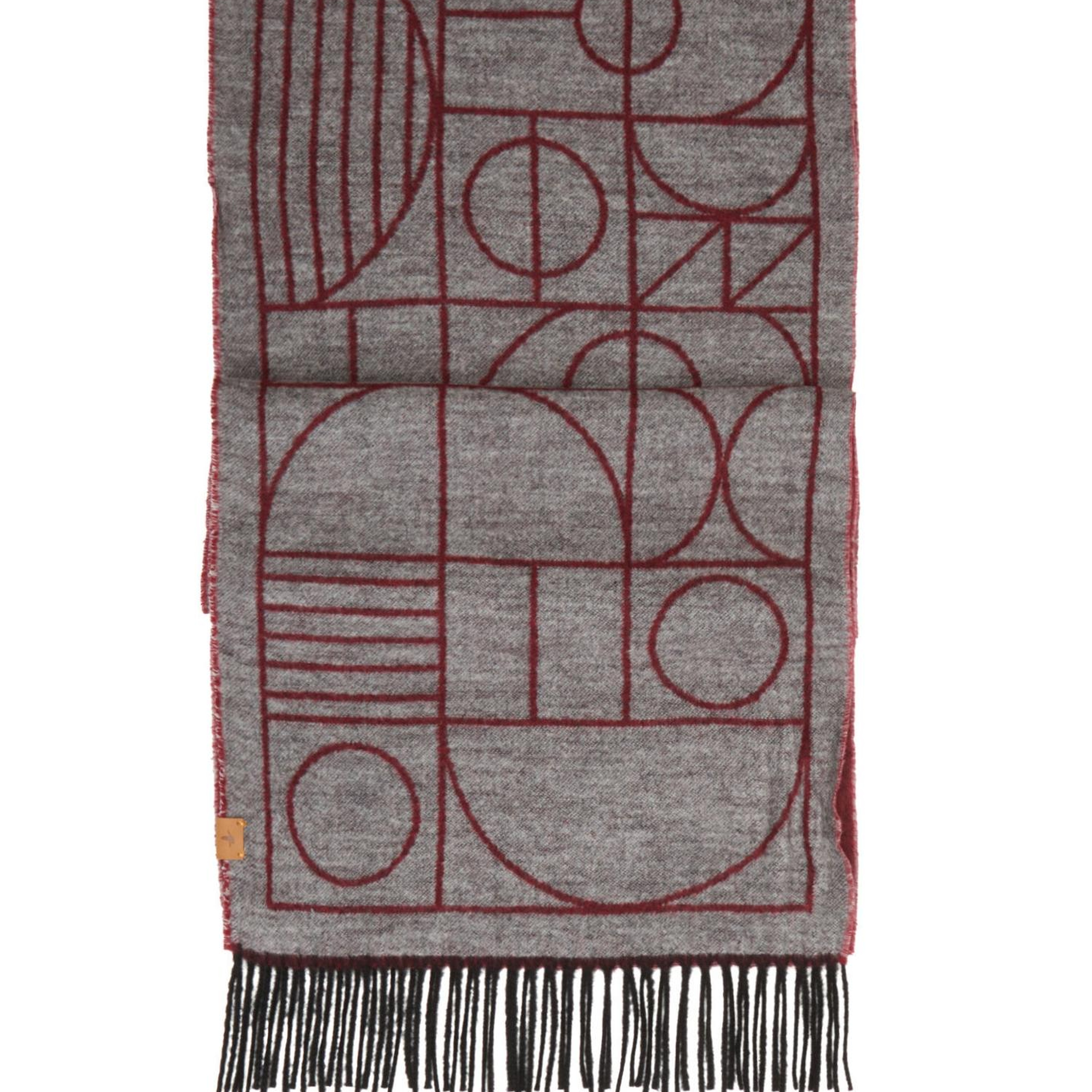 Beymen Club Kadın Bordo Geometrik Desenli Atkı