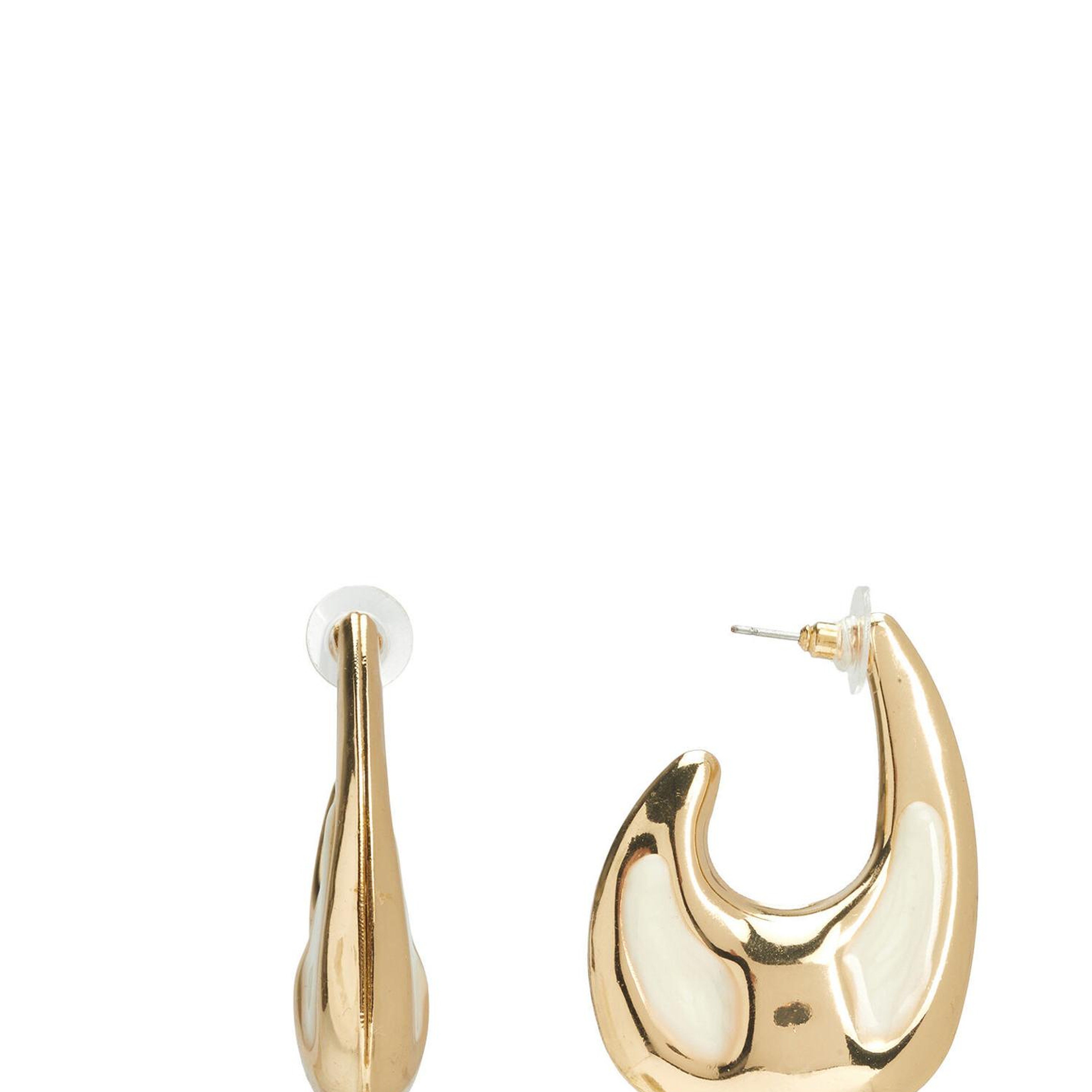 Beymen Club Kadın Gold Beyaz Mineli Oval Küpe