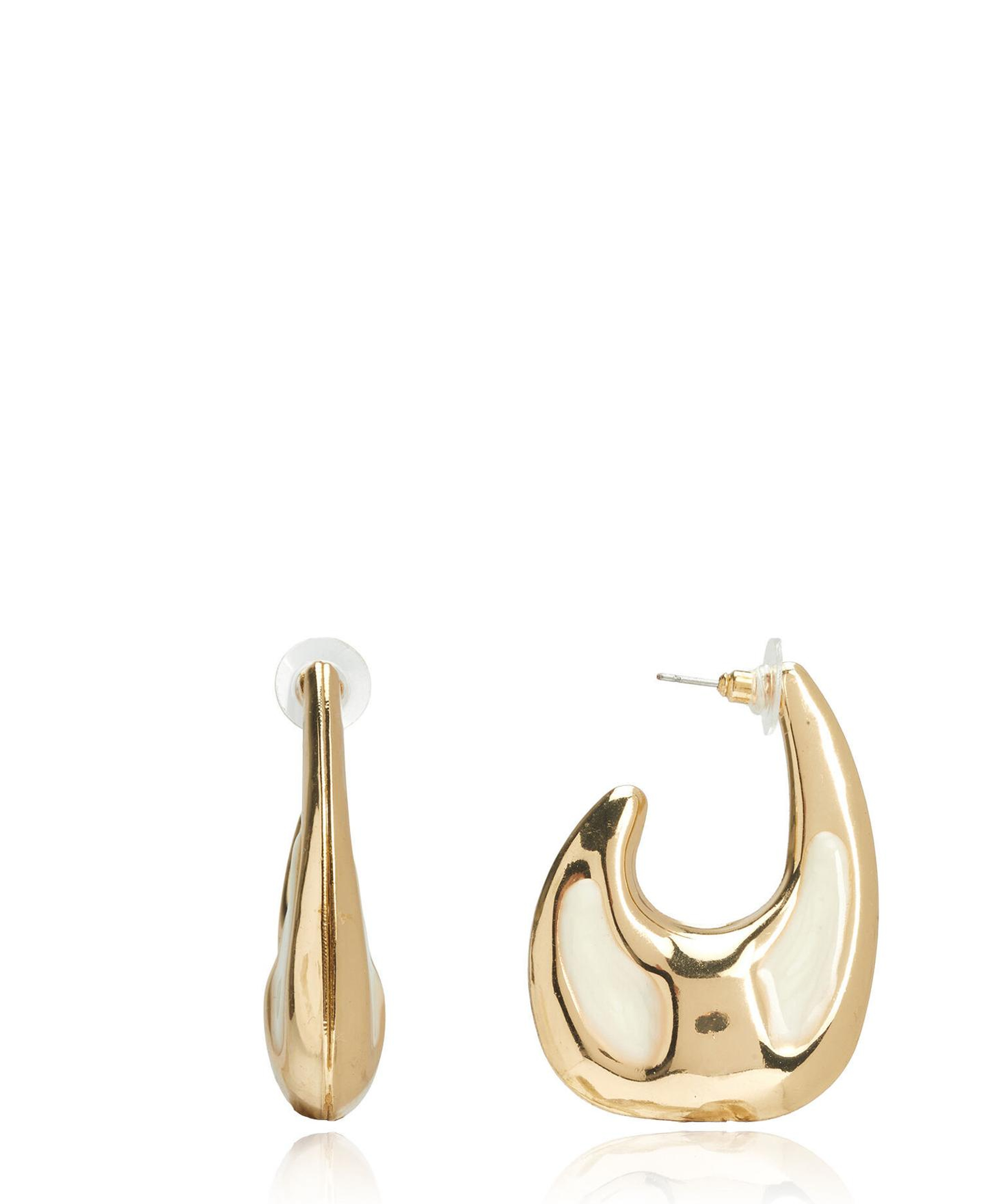 Beymen Club Kadın Gold Beyaz Mineli Oval Küpe