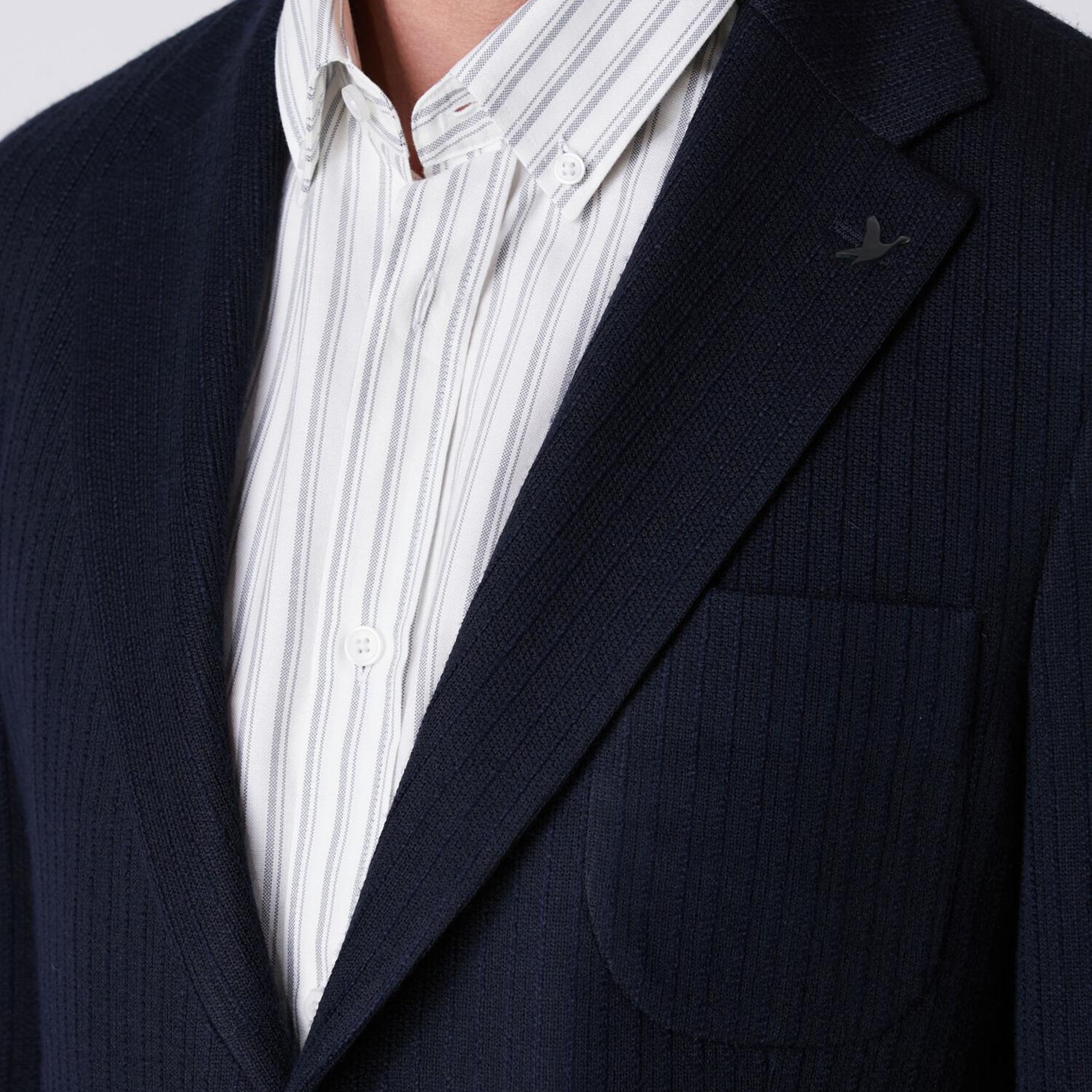 Beymen Club Erkek Lacivert Dikiş Çizgili Dokulu Blazer
