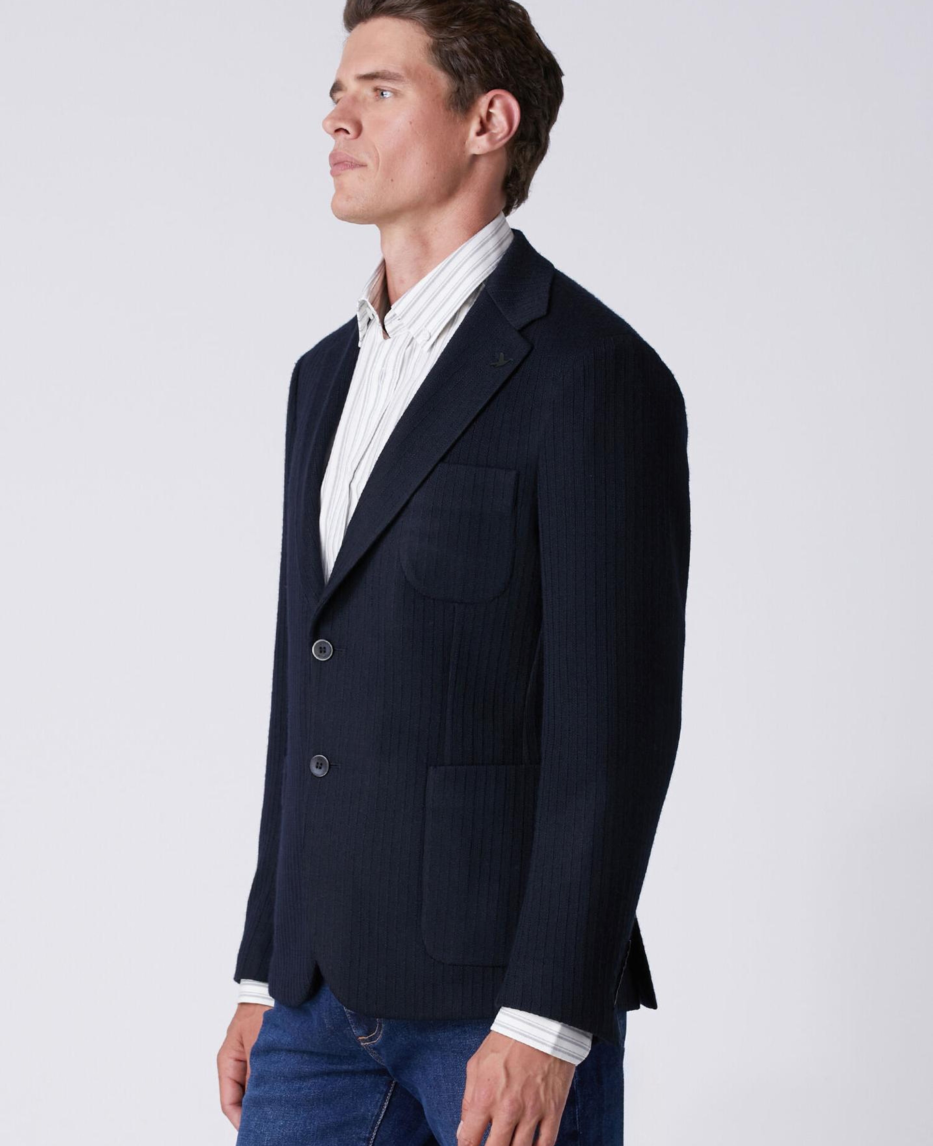 Beymen Club Erkek Lacivert Dikiş Çizgili Dokulu Blazer