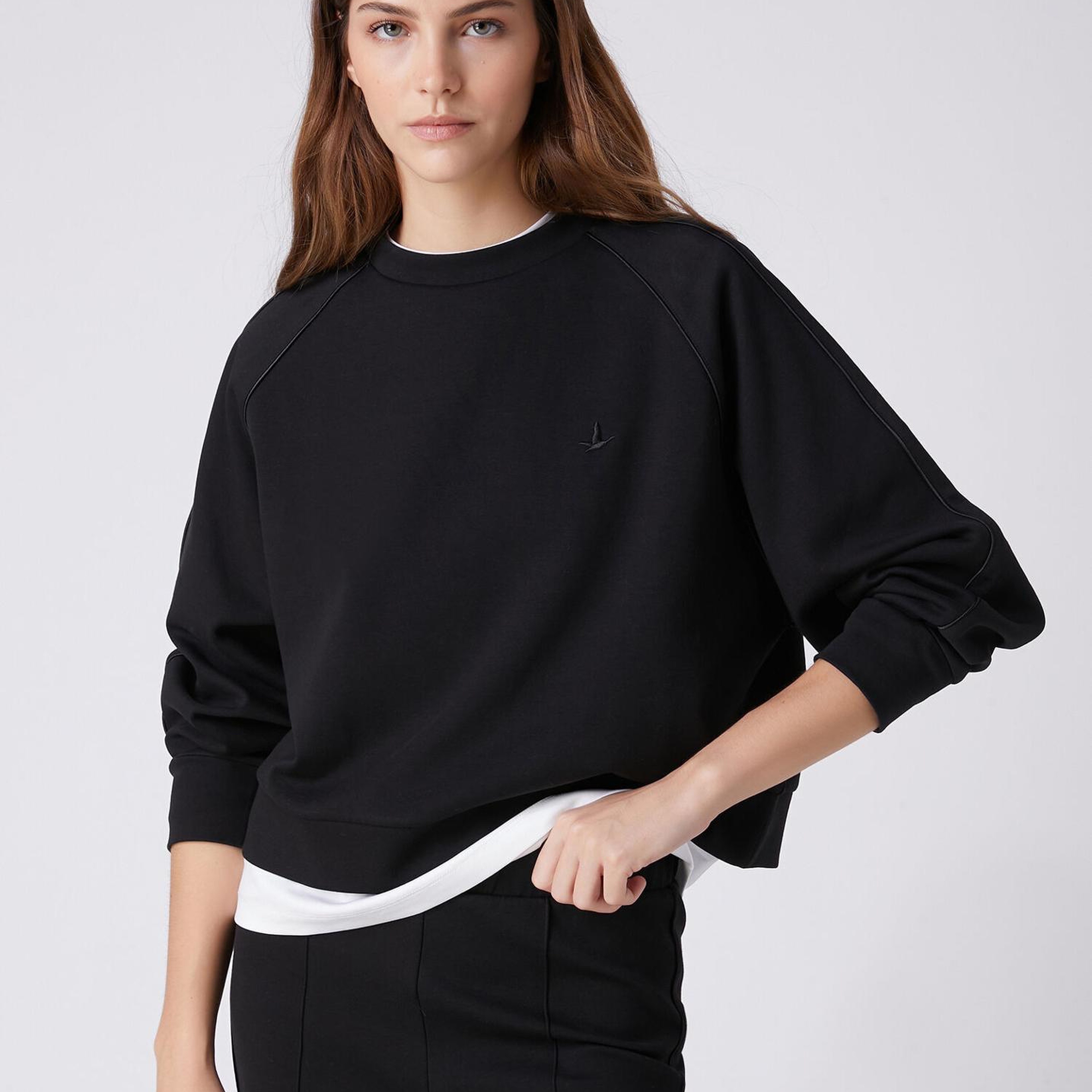 Beymen Club Kadın Siyah Biye Detaylı Sweatshirt