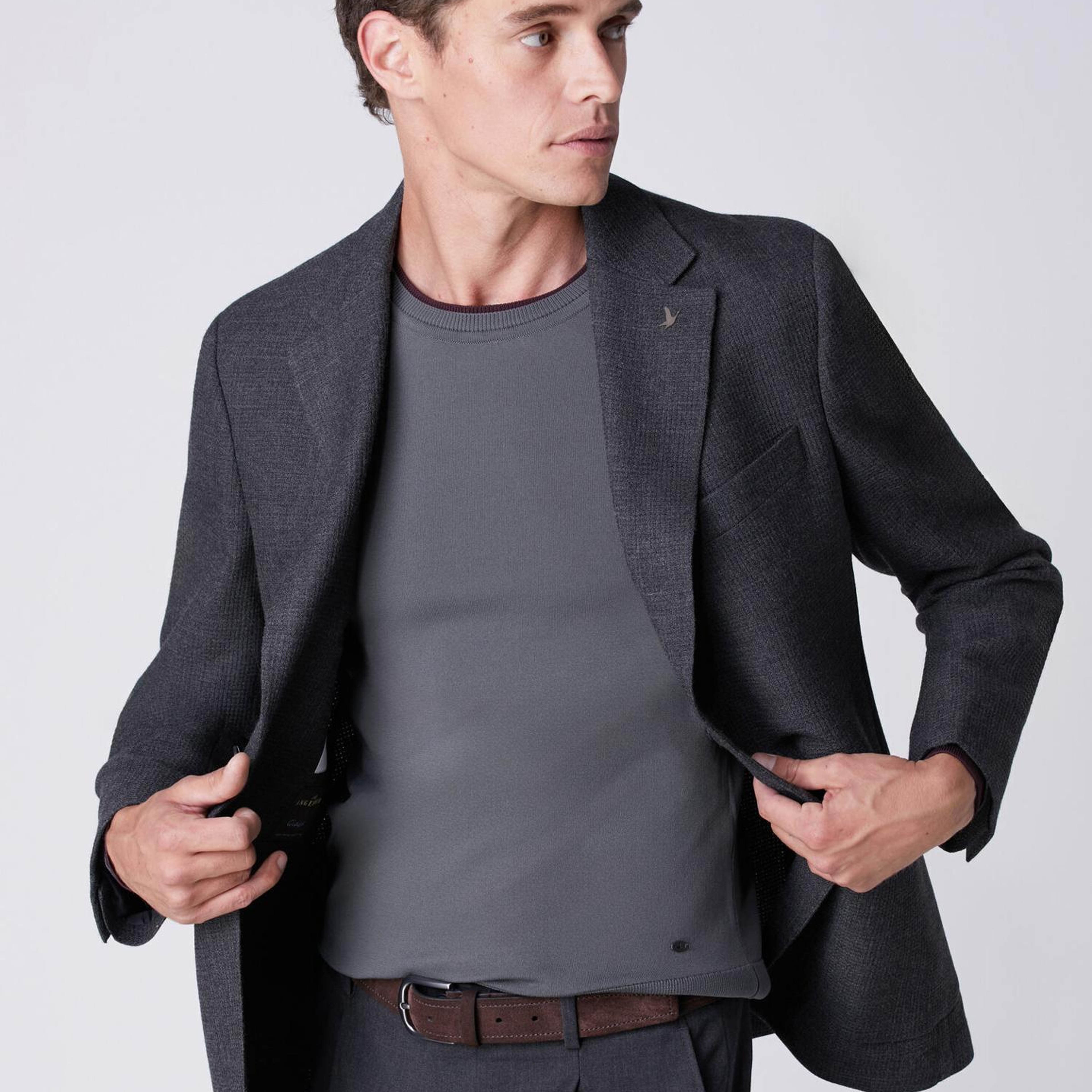 Beymen Club Erkek Antrasit Armürlü Yün Blazer