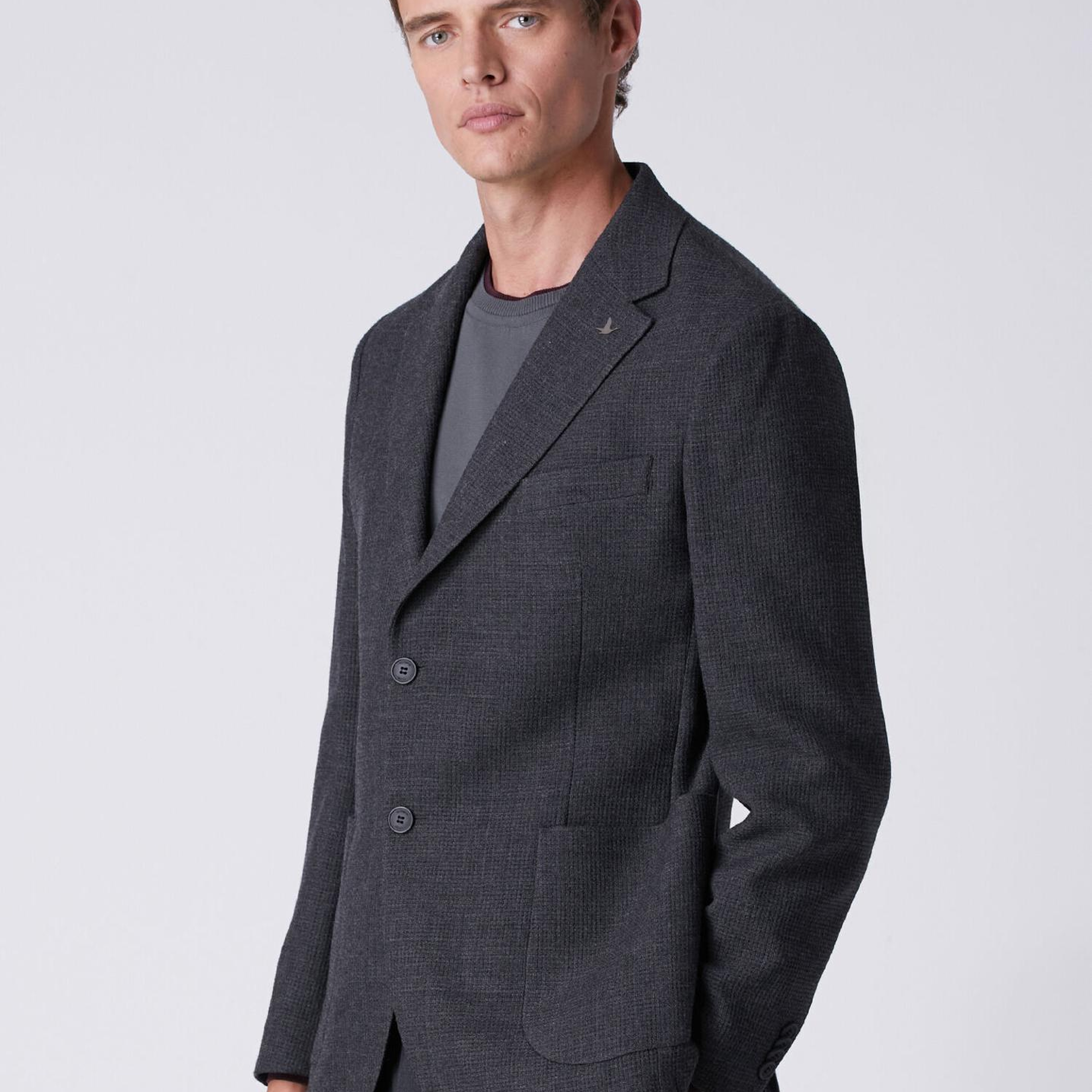 Beymen Club Erkek Antrasit Armürlü Yün Blazer