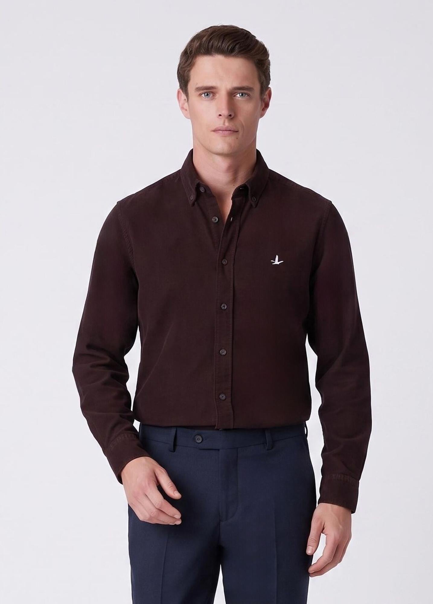 Beymen Club Erkek Comfort Fit Mürdüm Pirinç Dokulu Gömlek