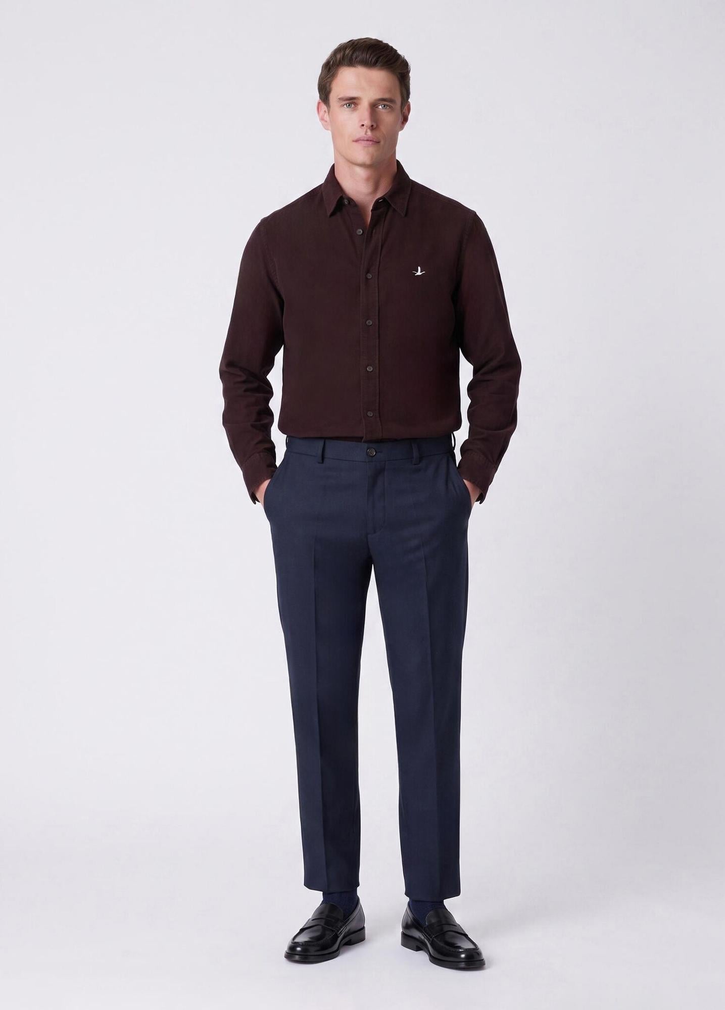 Beymen Club Erkek Comfort Fit Mürdüm Pirinç Dokulu Gömlek
