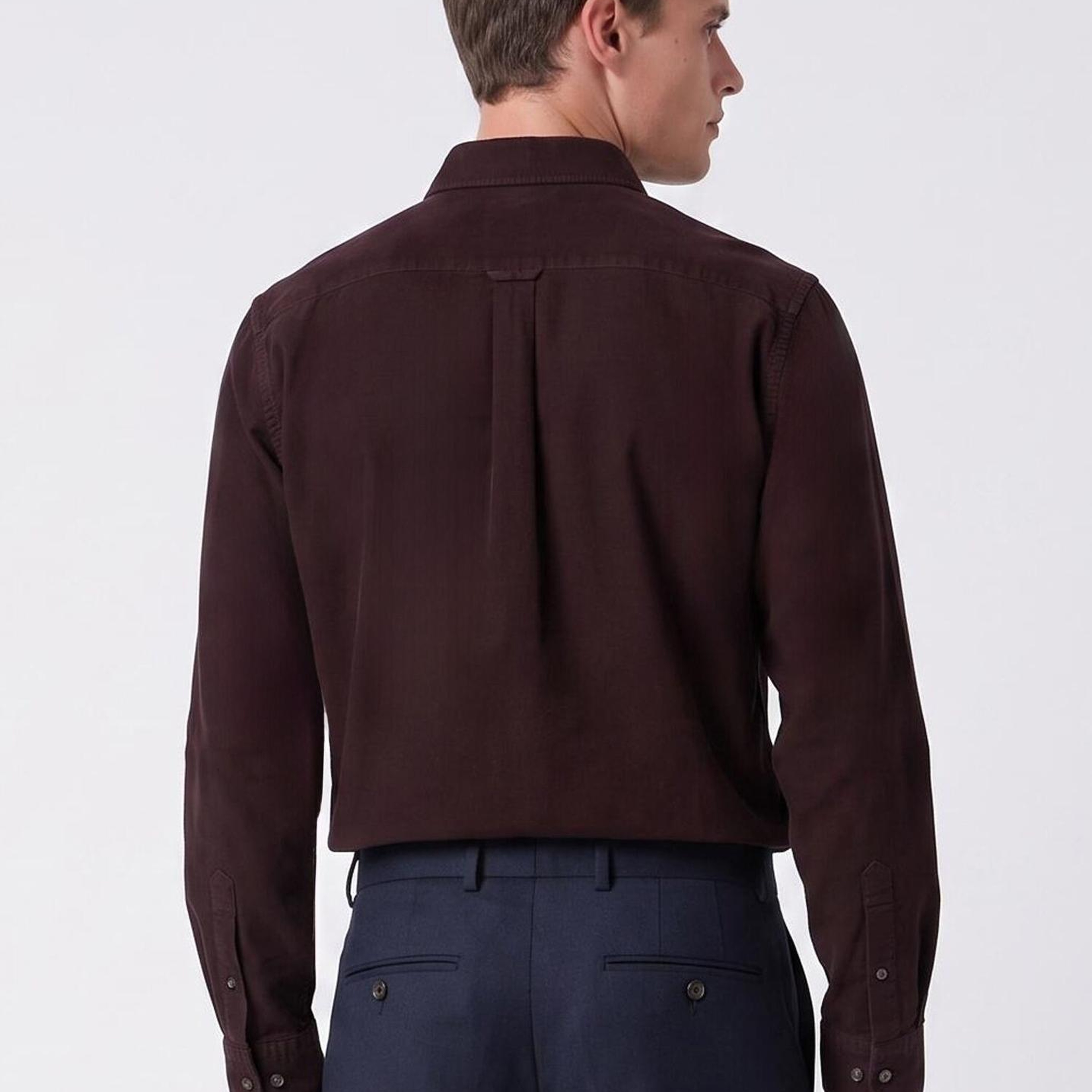 Beymen Club Erkek Comfort Fit Mürdüm Pirinç Dokulu Gömlek