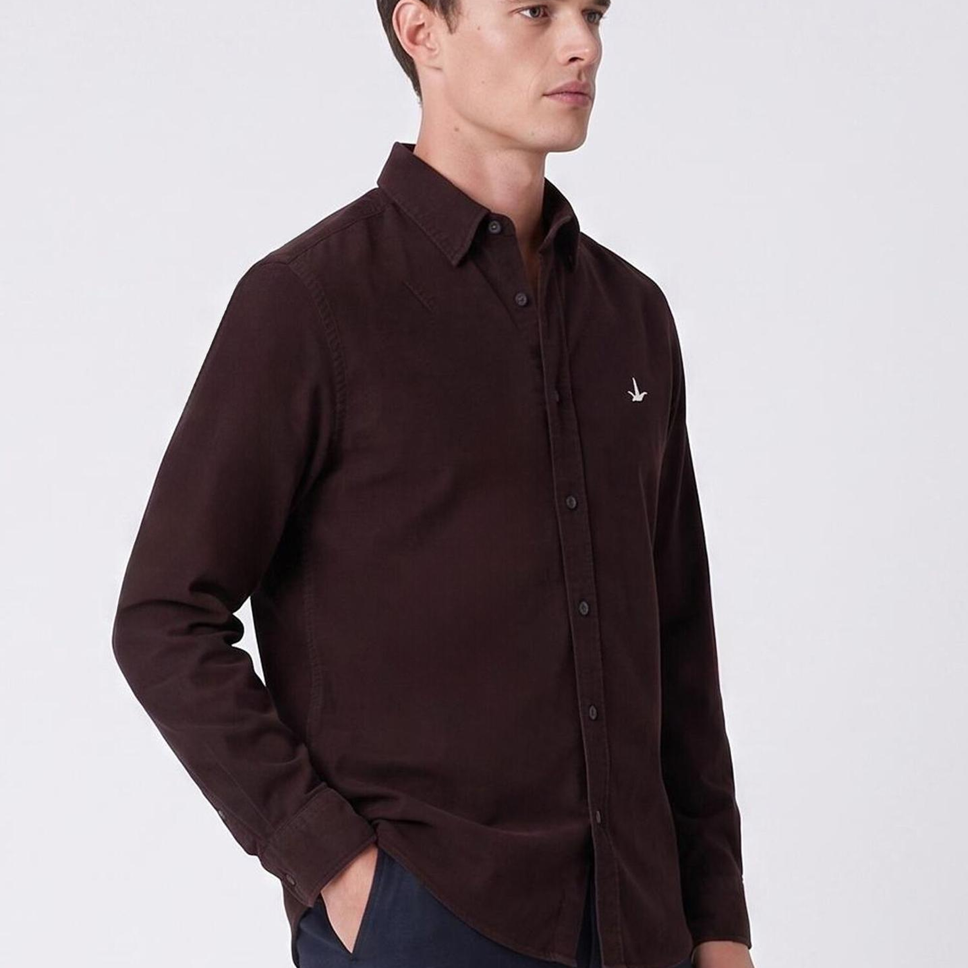 Beymen Club Erkek Comfort Fit Mürdüm Pirinç Dokulu Gömlek
