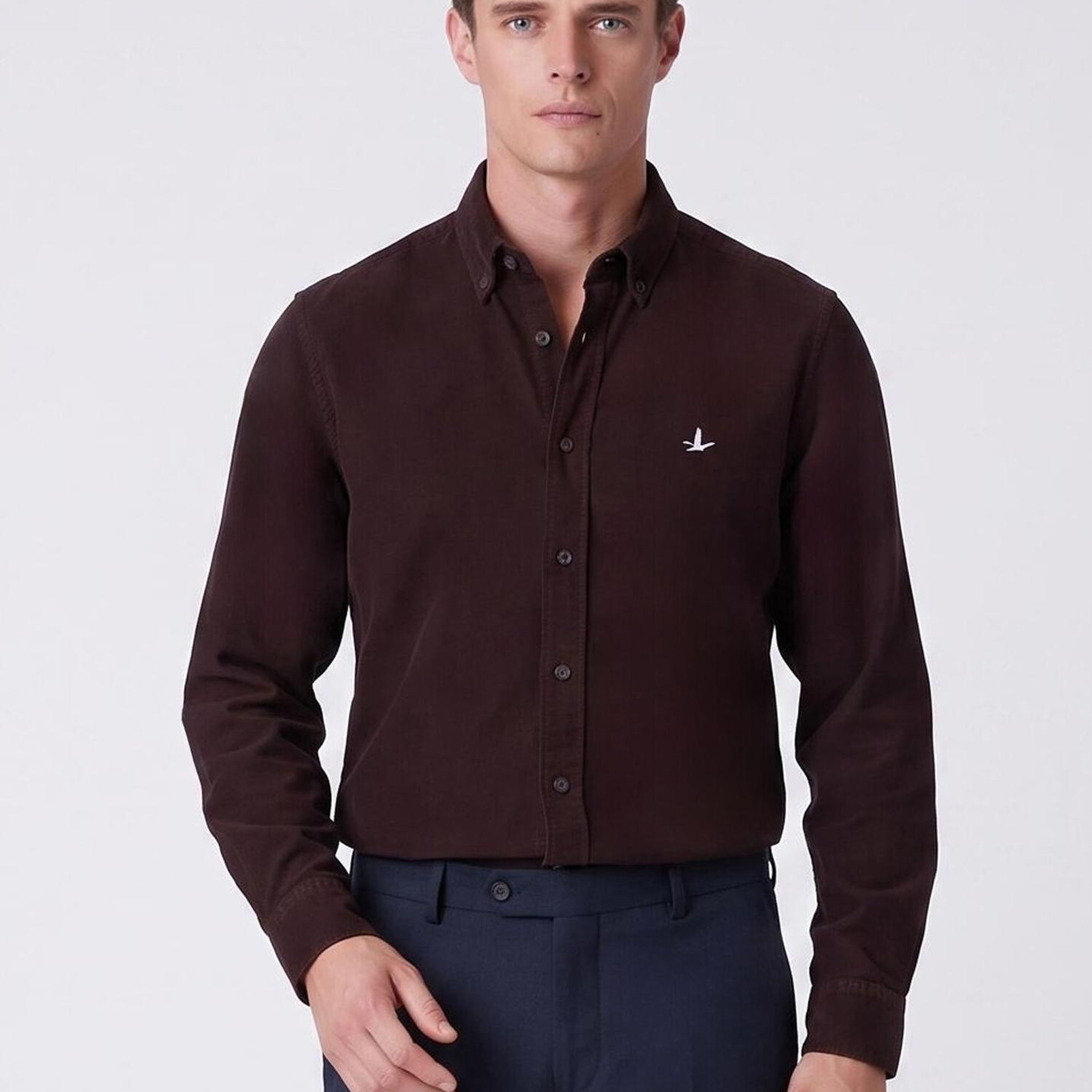 Beymen Club Erkek Comfort Fit Mürdüm Pirinç Dokulu Gömlek