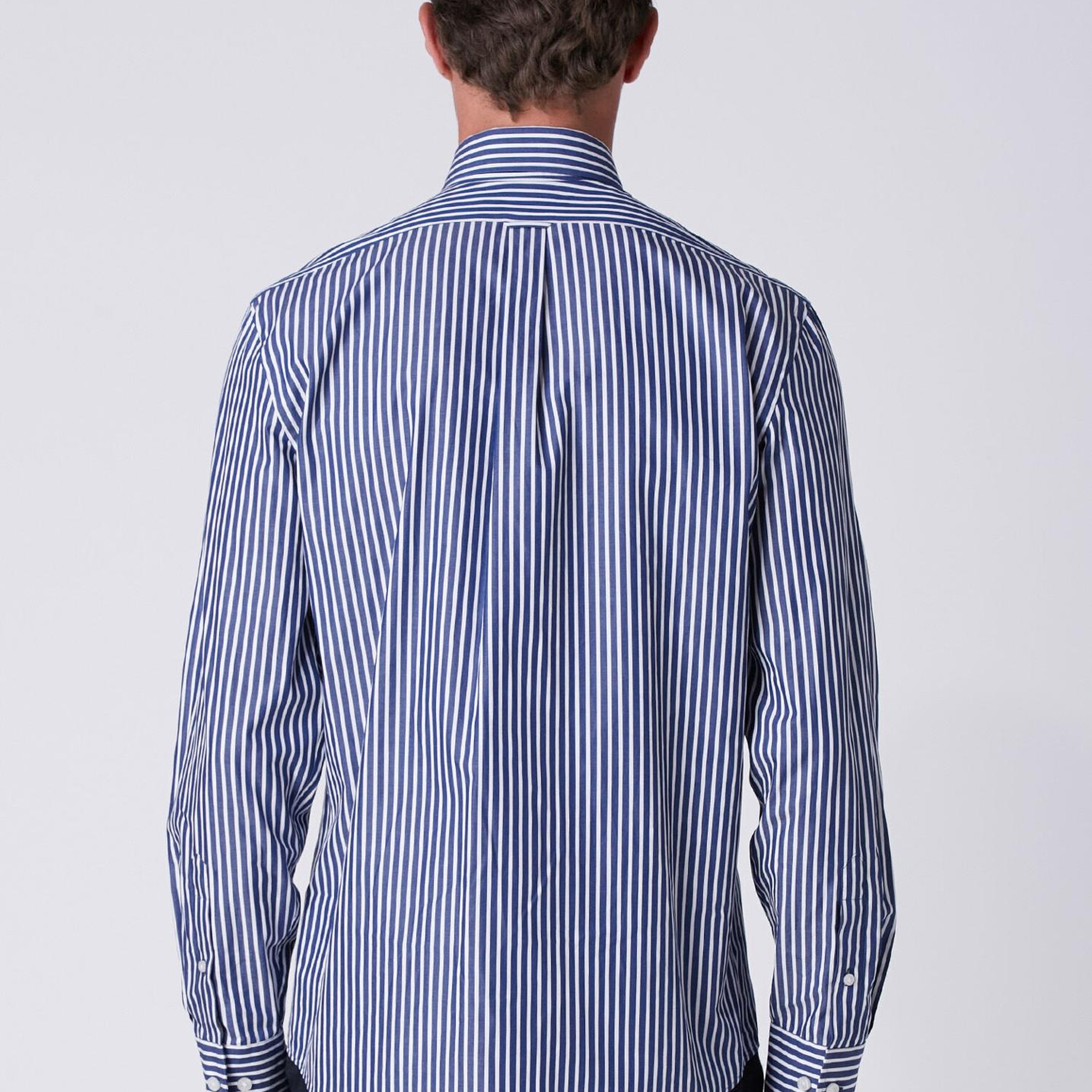 Beymen Club Erkek Comfort Fit Lacivert Beyaz Çizgili Poplin Gömlek