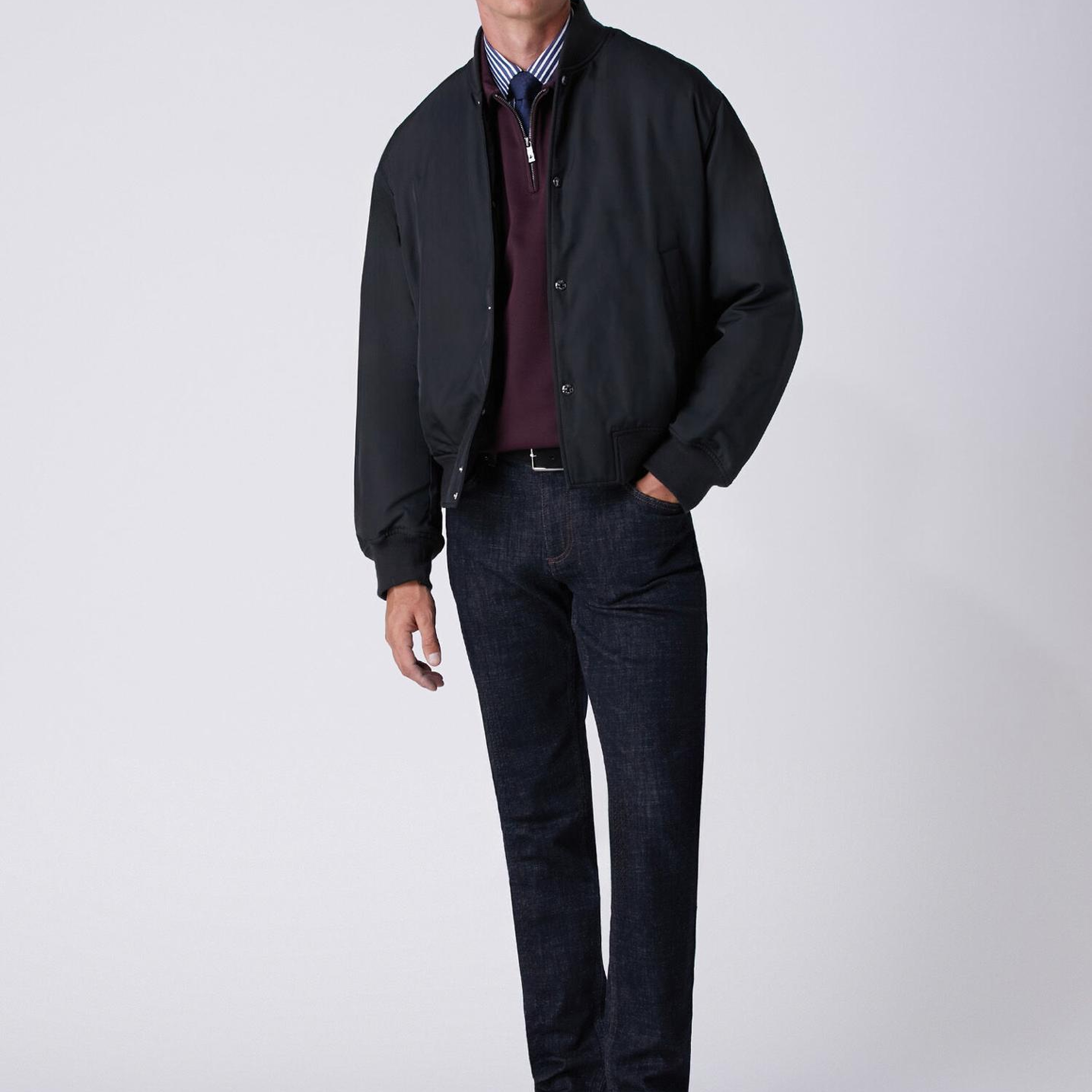 Beymen Club Erkek Comfort Fit Lacivert Beyaz Çizgili Poplin Gömlek