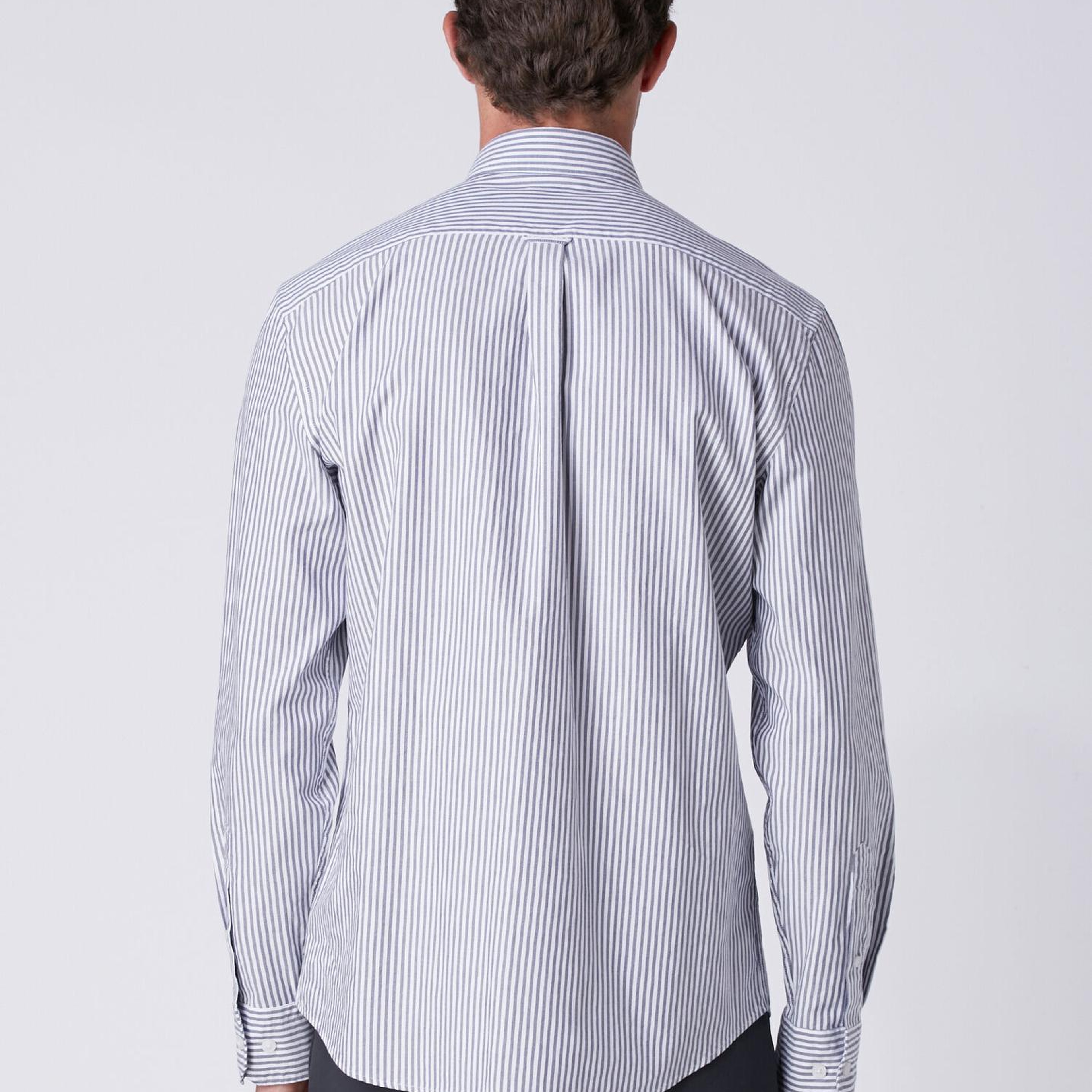 Beymen Club Erkek Comfort Fit Lacivert Beyaz Çizgili Oxford Gömlek