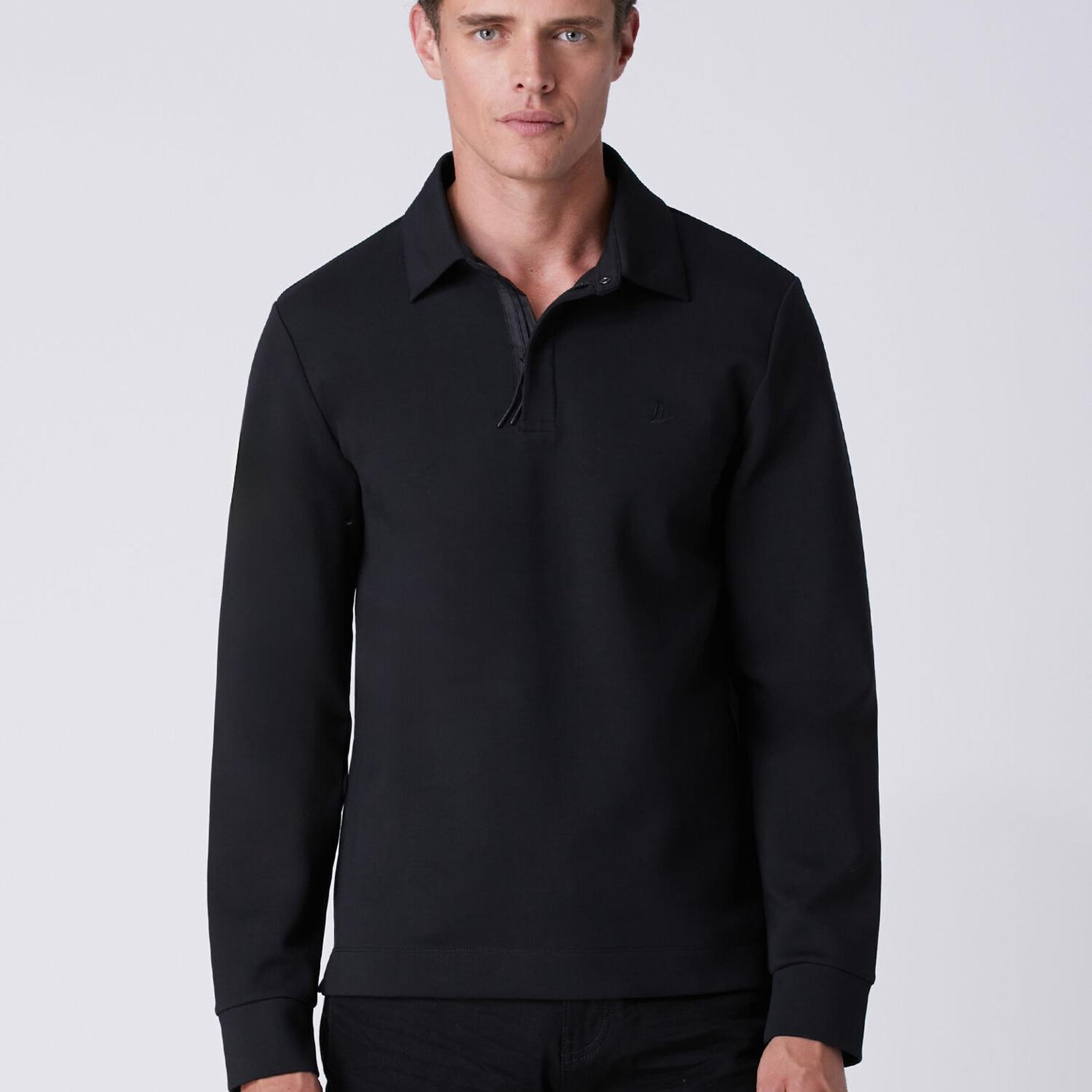 Beymen Club Erkek Comfort Fit Siyah Polo Yaka Interlock Sweatshirt