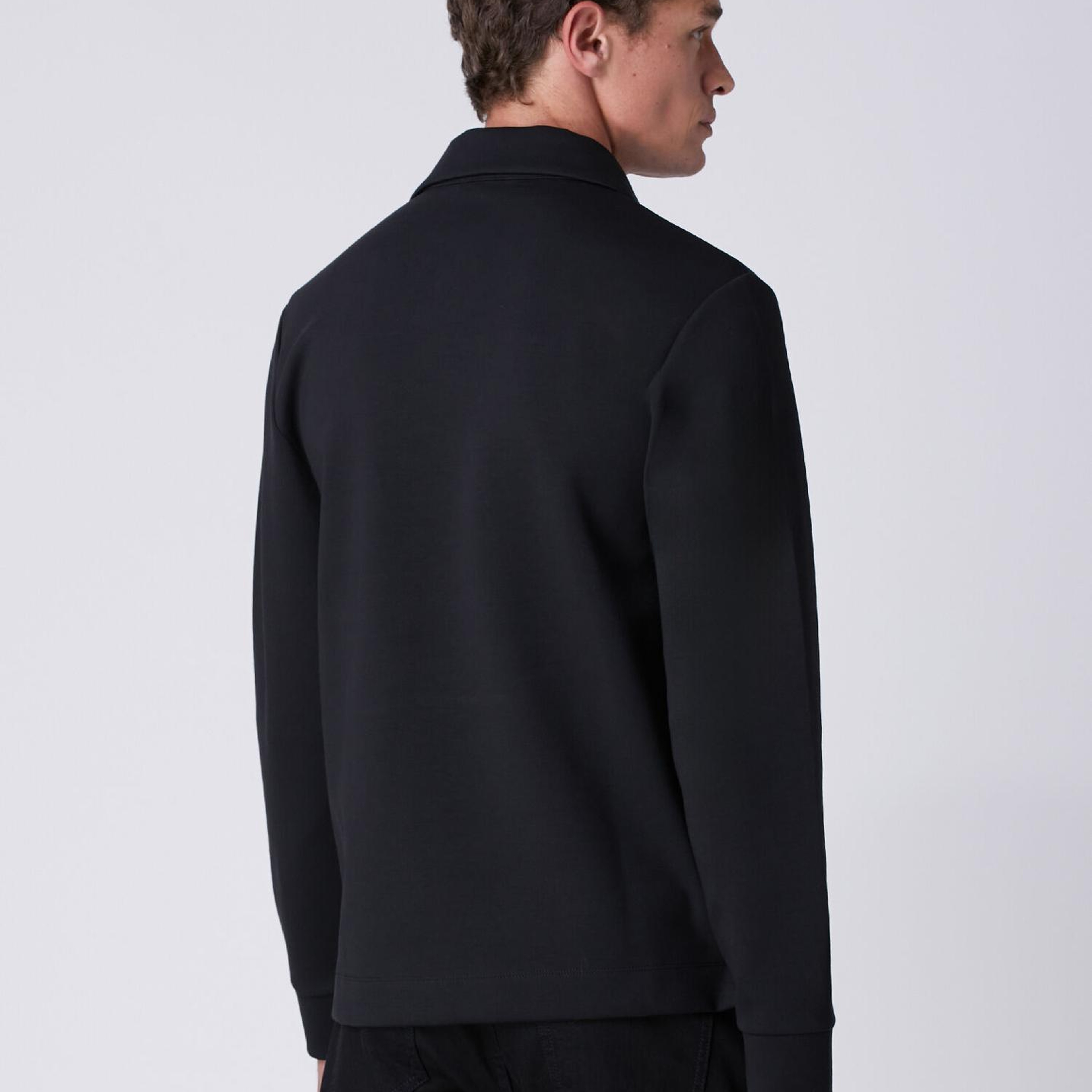 Beymen Club Erkek Comfort Fit Siyah Polo Yaka Interlock Sweatshirt