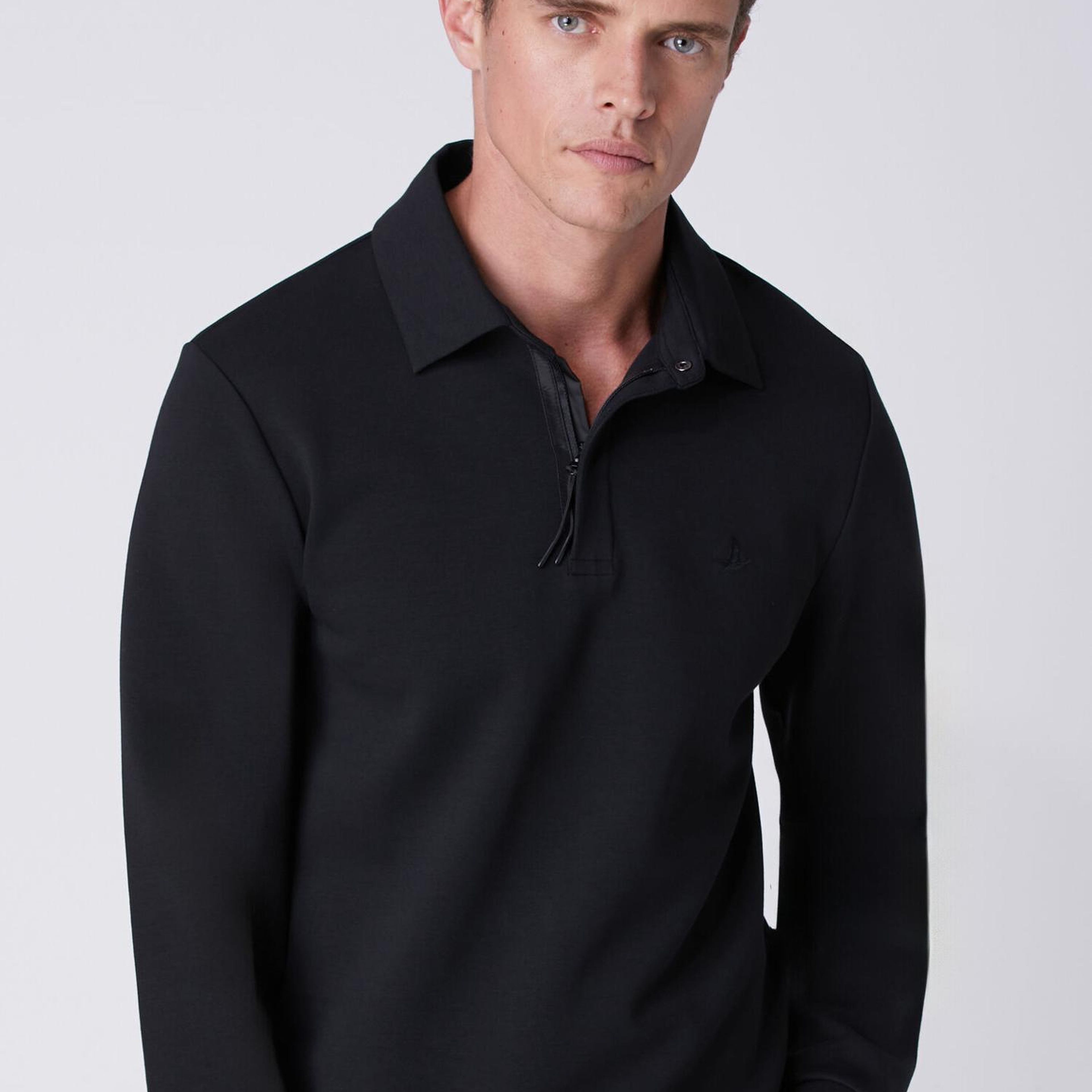 Beymen Club Erkek Comfort Fit Siyah Polo Yaka Interlock Sweatshirt