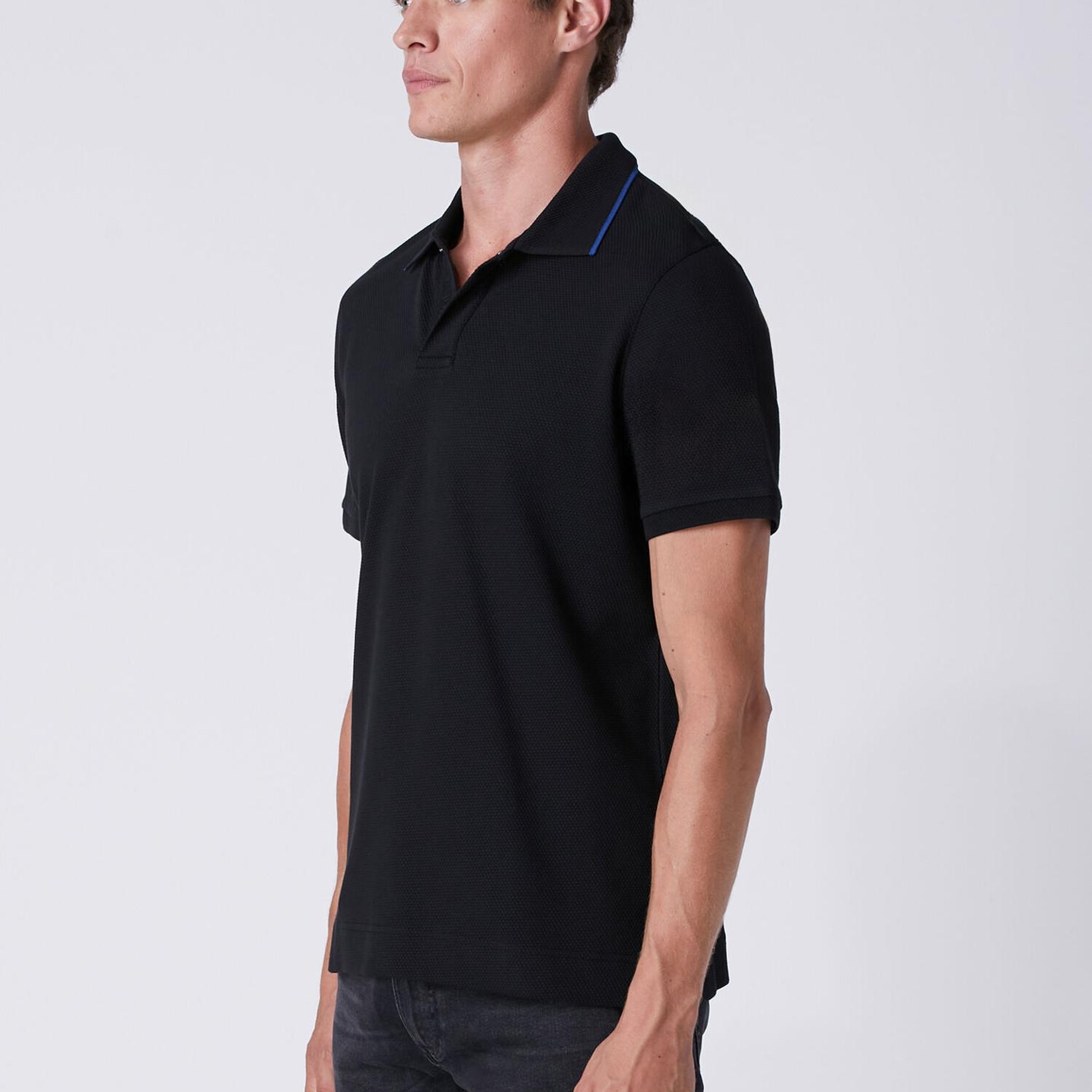 Beymen Club Erkek Comfort Fit Siyah Polo Yaka Petek Dokulu T-shirt