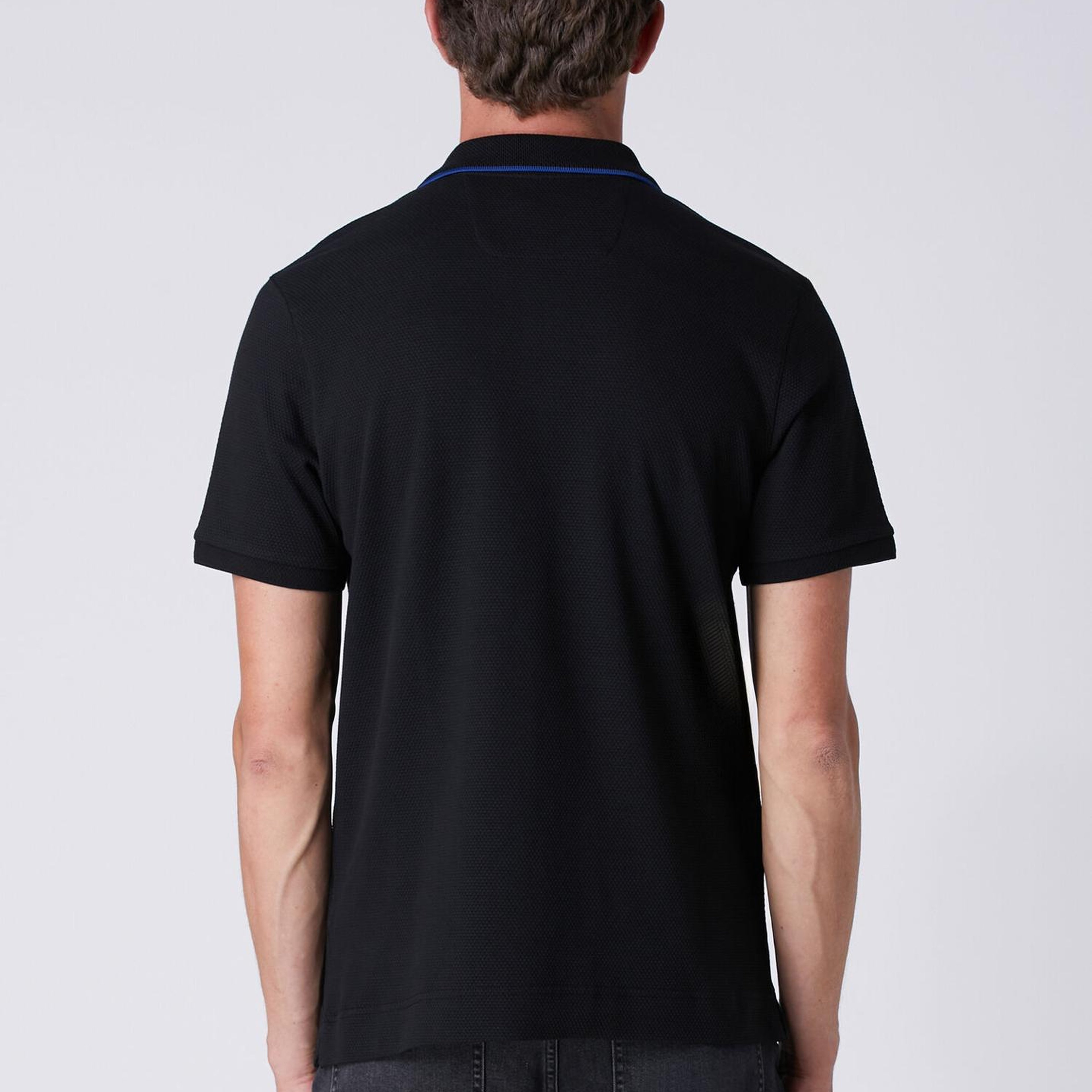 Beymen Club Erkek Comfort Fit Siyah Polo Yaka Petek Dokulu T-shirt