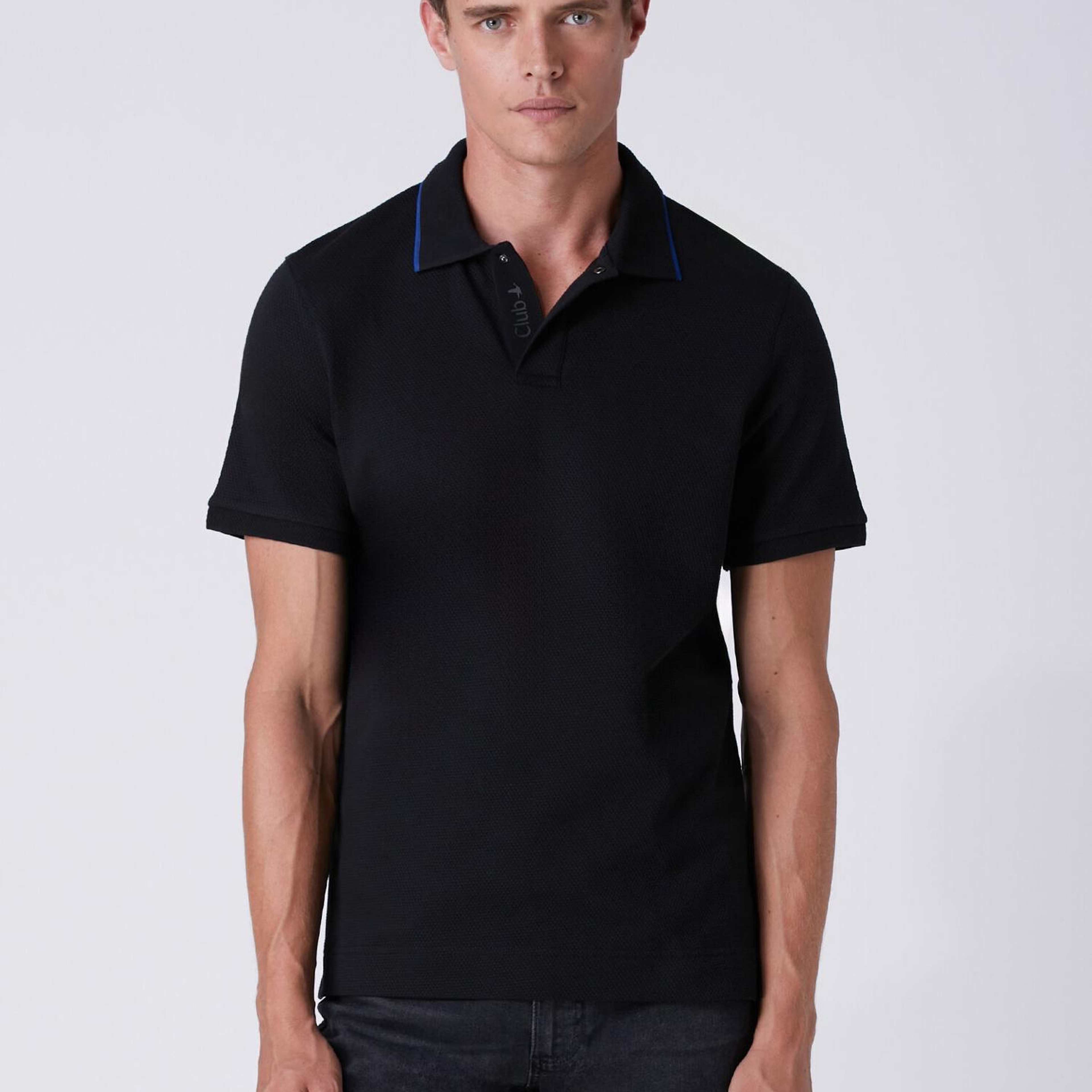 Beymen Club Erkek Comfort Fit Siyah Polo Yaka Petek Dokulu T-shirt