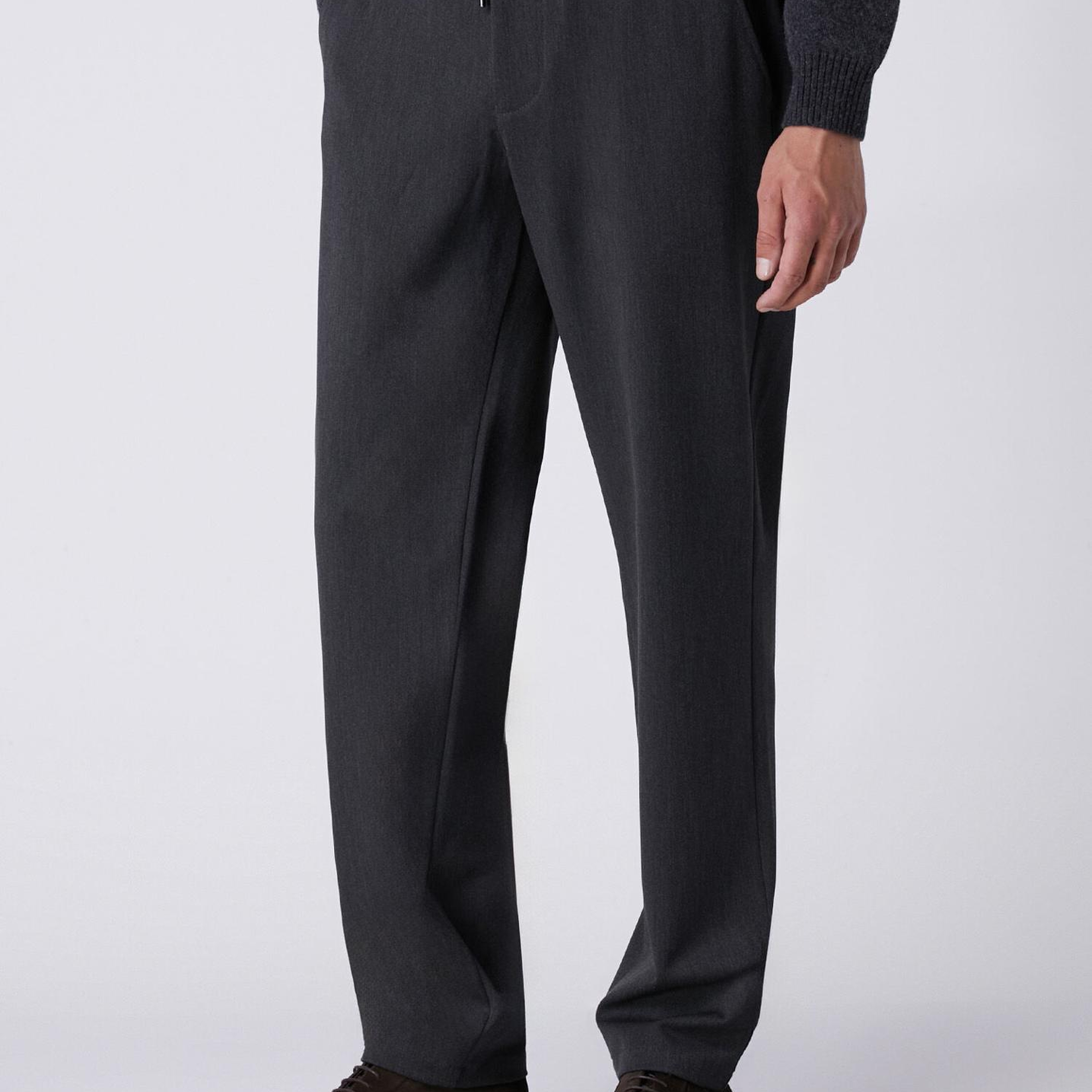 Beymen Club Erkek Regular Fit Gri Beli Kordonlu Twill Chino Pantolon