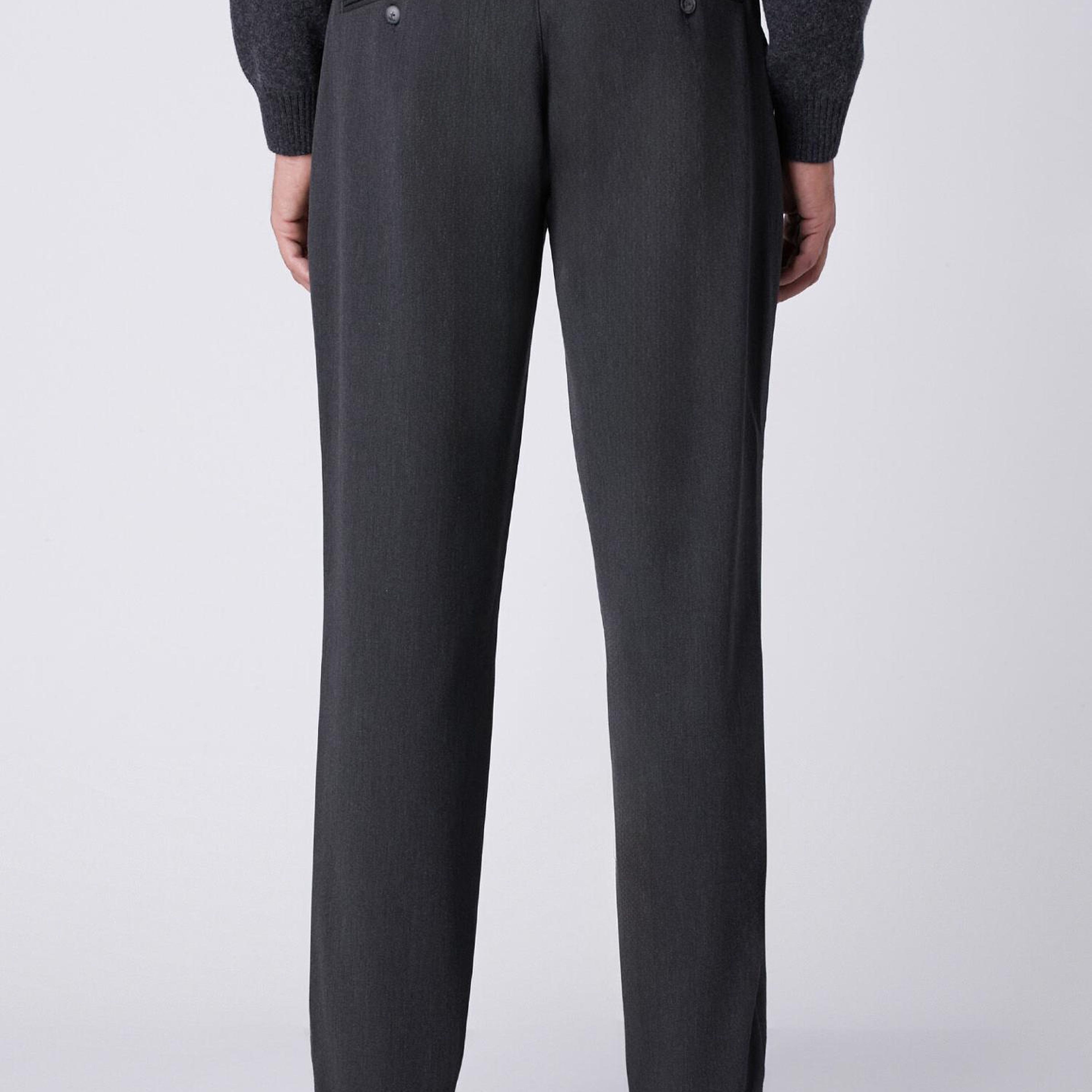 Beymen Club Erkek Regular Fit Gri Beli Kordonlu Twill Chino Pantolon