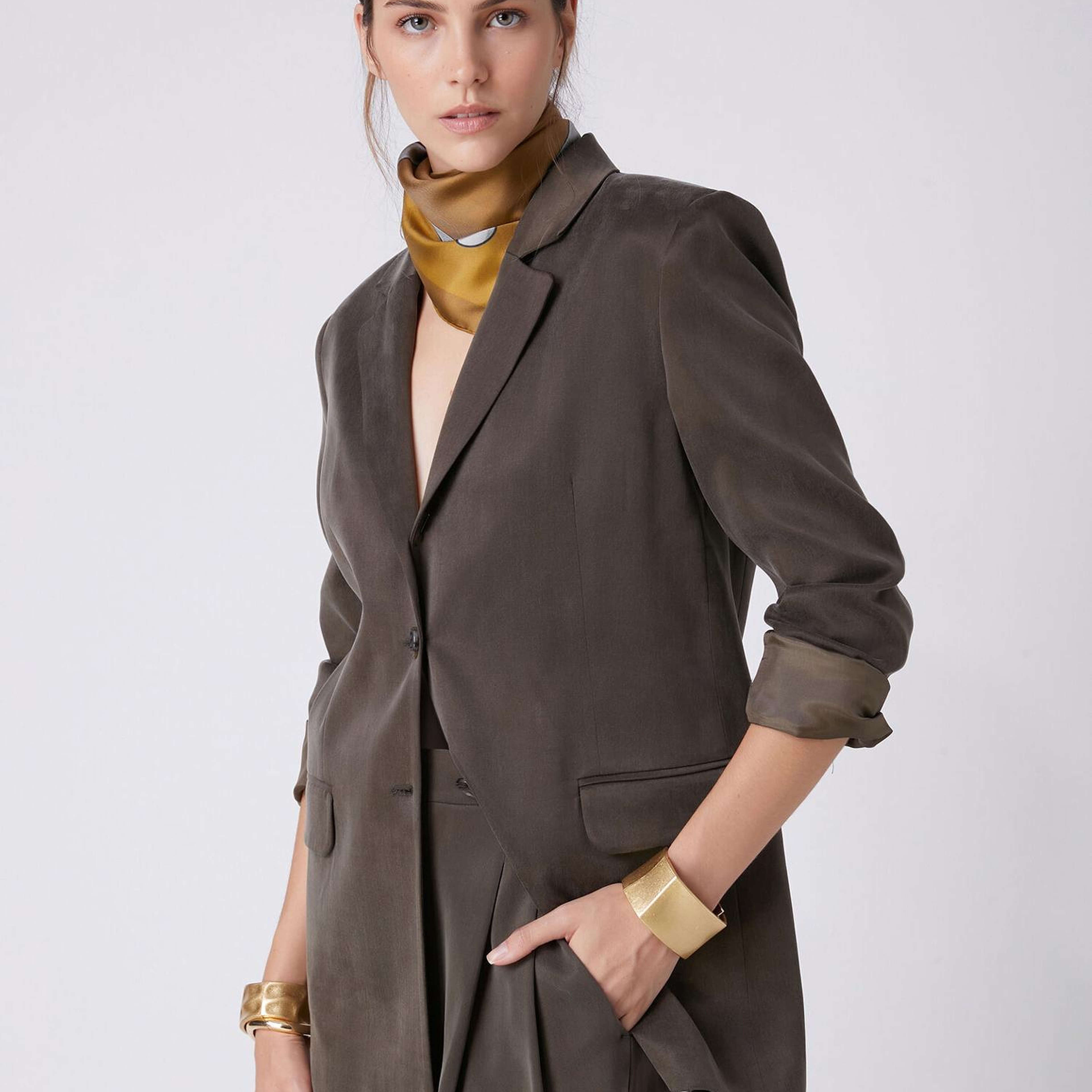 Beymen Club Kadın Haki Cupro Blazer