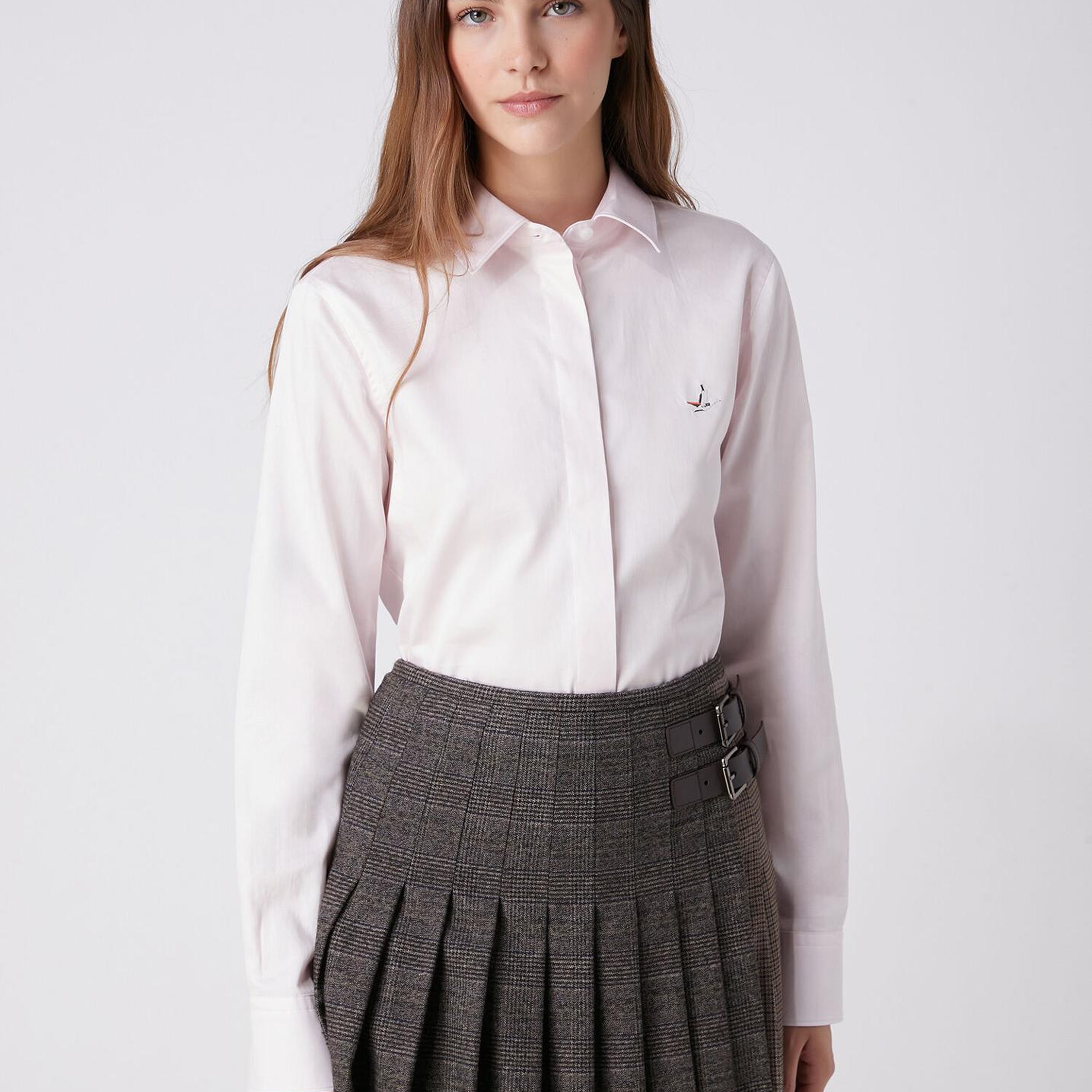 Beymen Club Kadın Pembe Kuş Logo Nakışlı Basic Poplin Gömlek