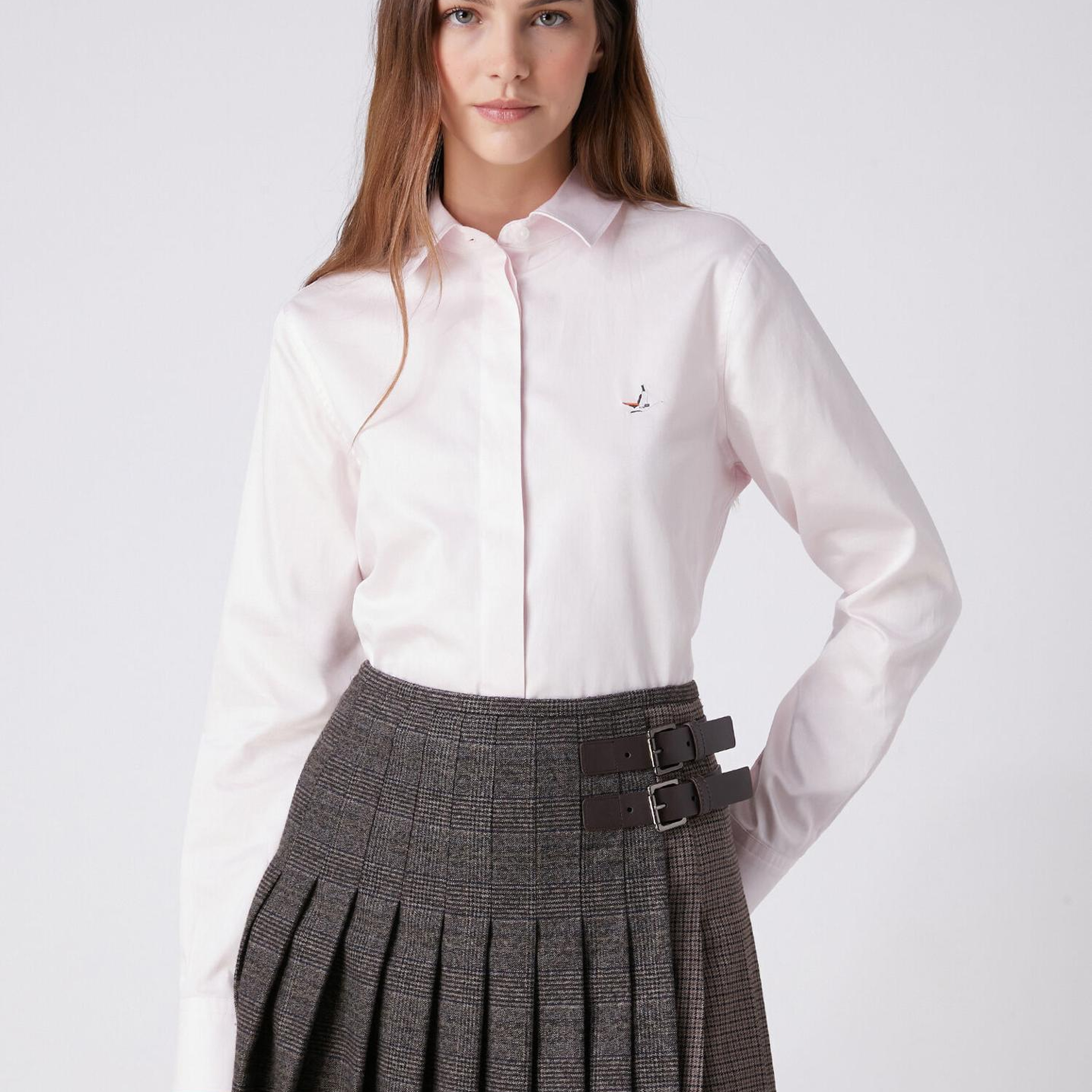 Beymen Club Kadın Pembe Kuş Logo Nakışlı Basic Poplin Gömlek