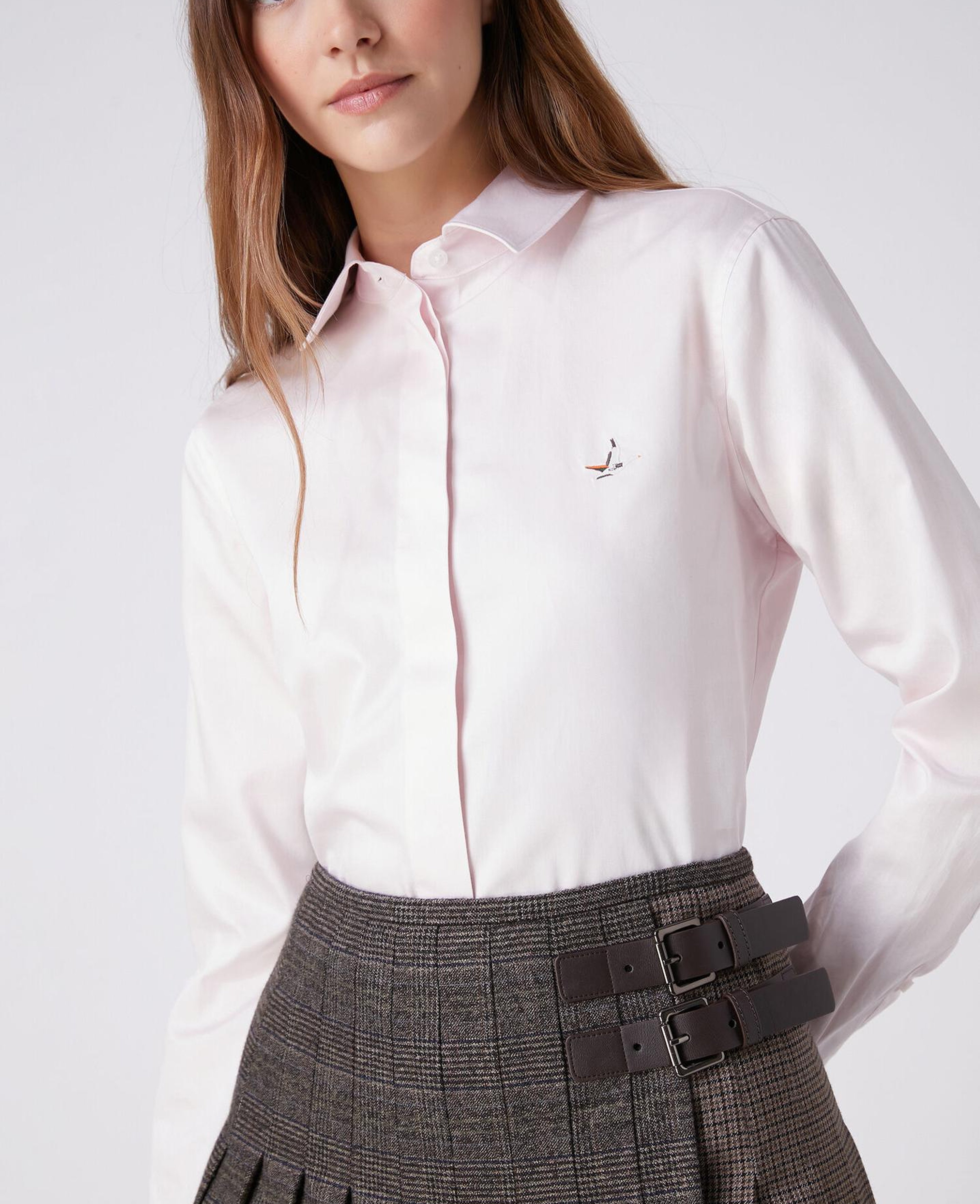 Beymen Club Kadın Pembe Kuş Logo Nakışlı Basic Poplin Gömlek