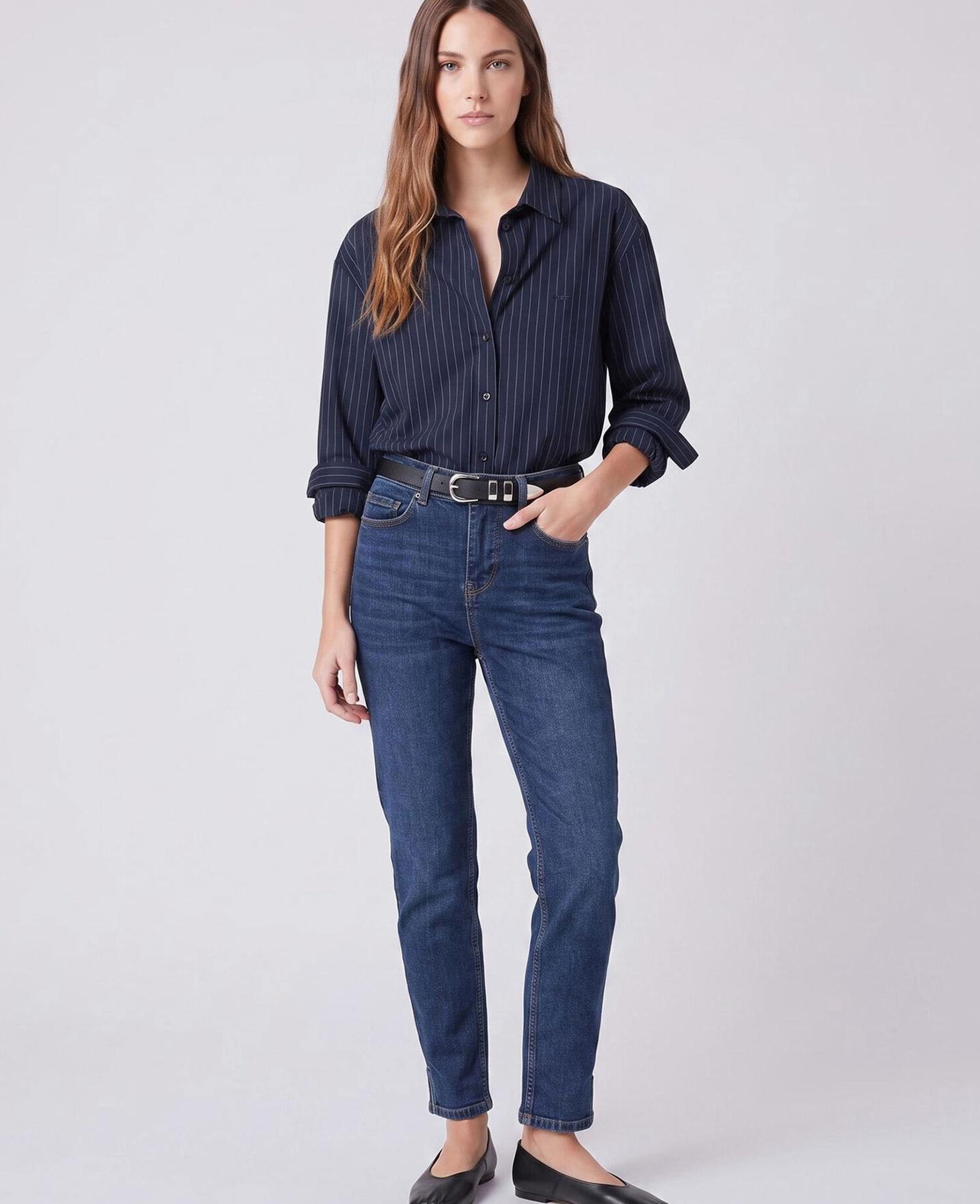 Beymen Club Kadın Slim Straight Fit Koyu Mavi Jean Pantolon
