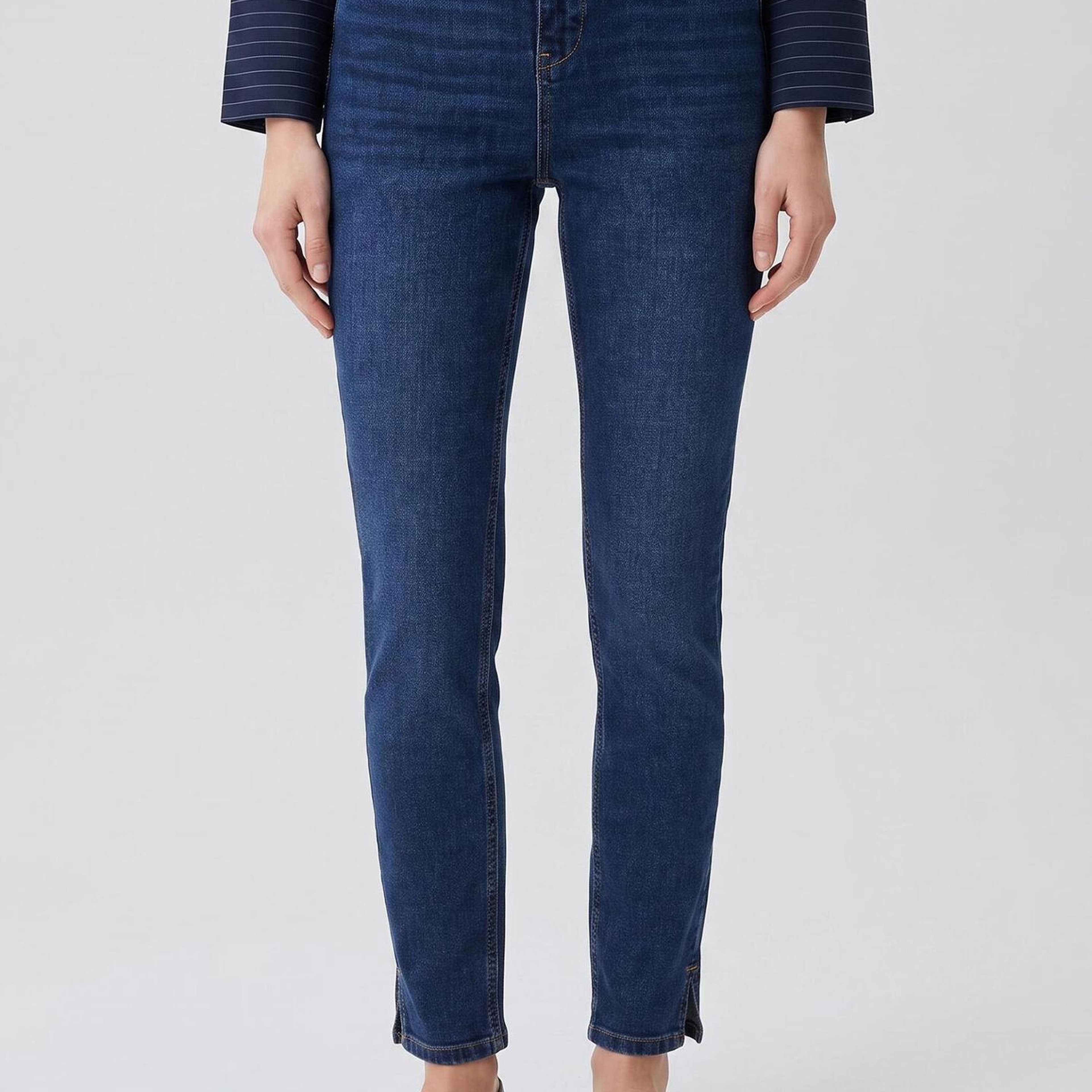 Beymen Club Kadın Slim Straight Fit Koyu Mavi Jean Pantolon