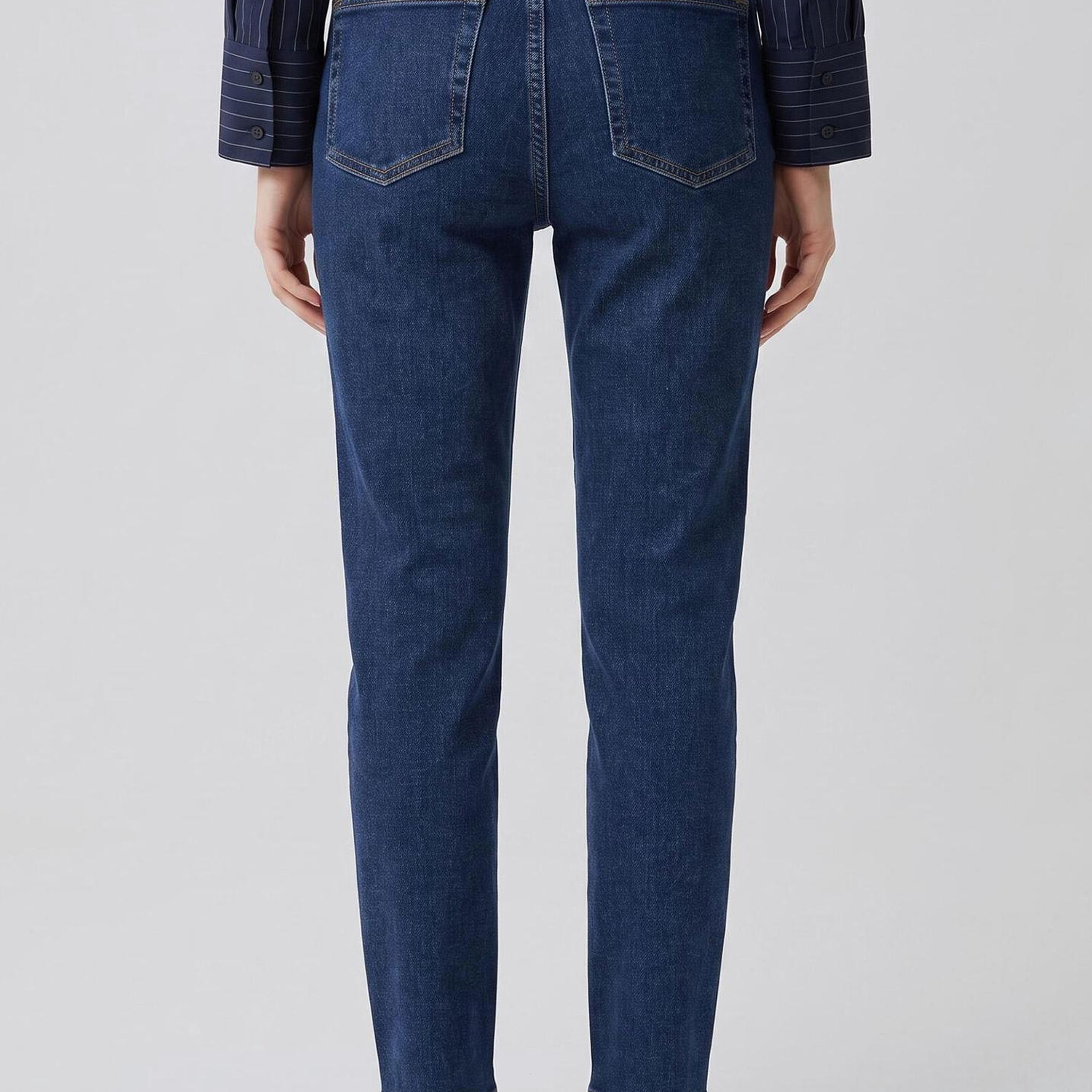 Beymen Club Kadın Slim Straight Fit Koyu Mavi Jean Pantolon