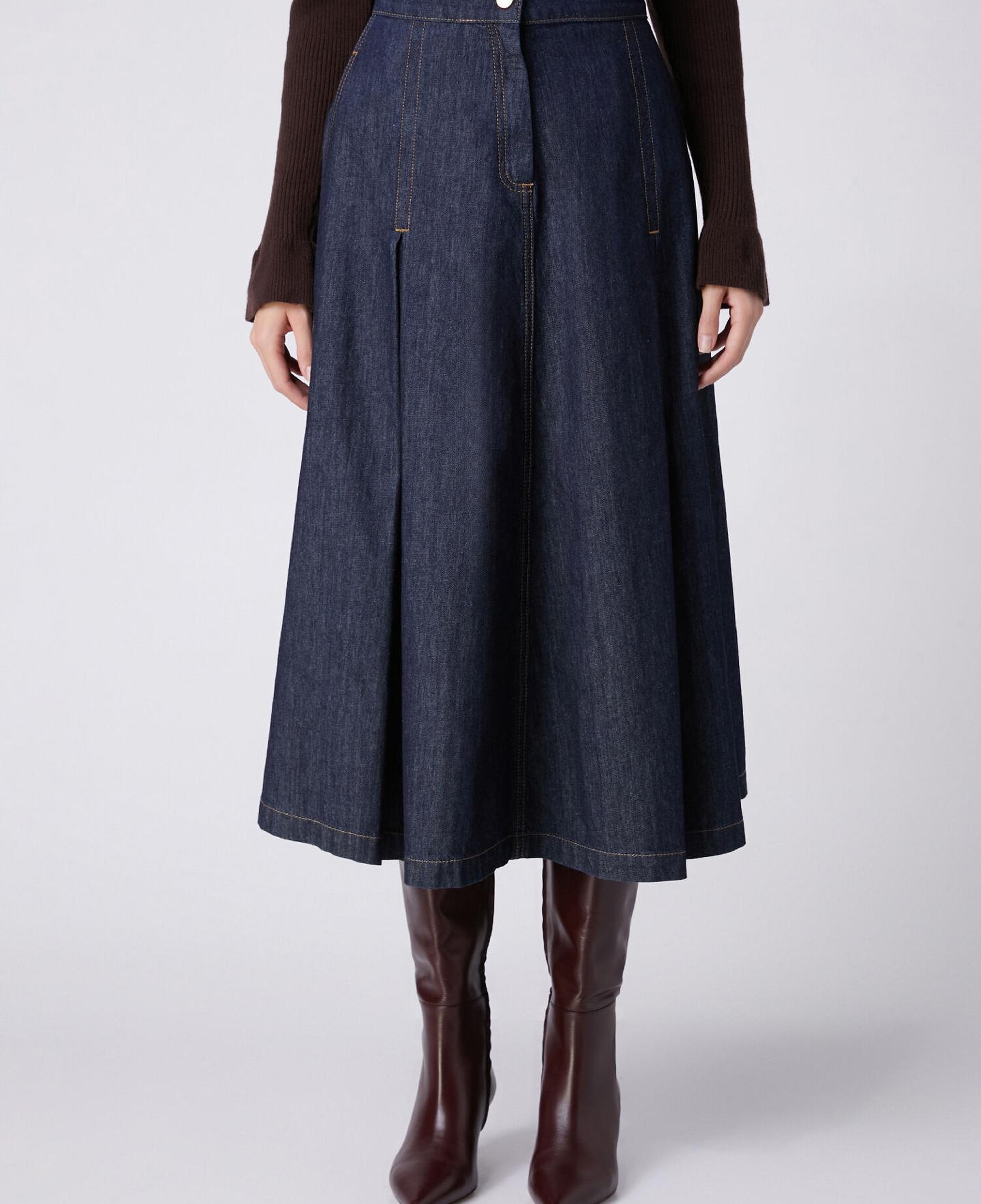 Beymen Club Kadın Indigo Midi Denim Etek