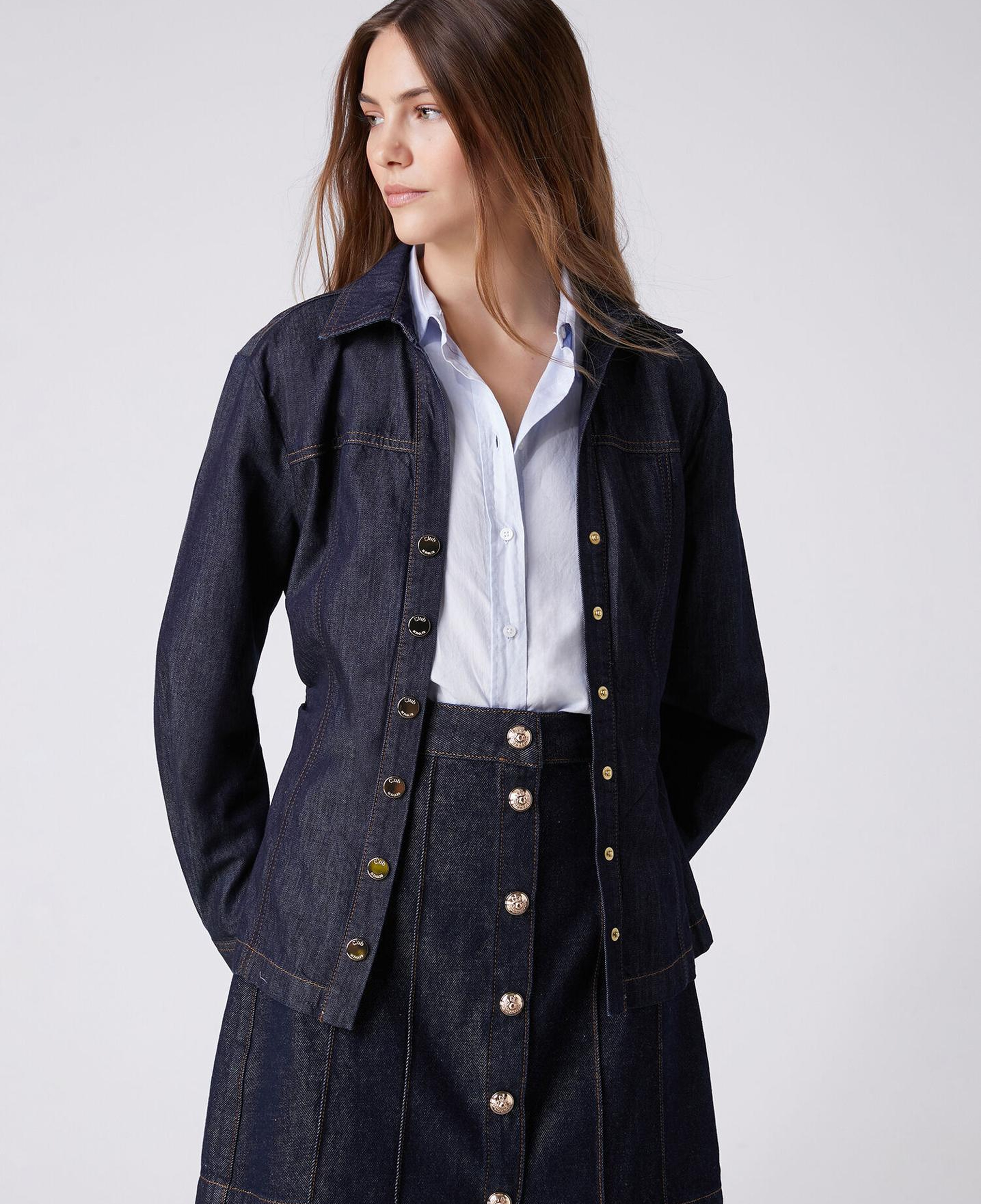 Beymen Club Kadın Lacivert Beli Büzgü Detaylı Denim Gömlek