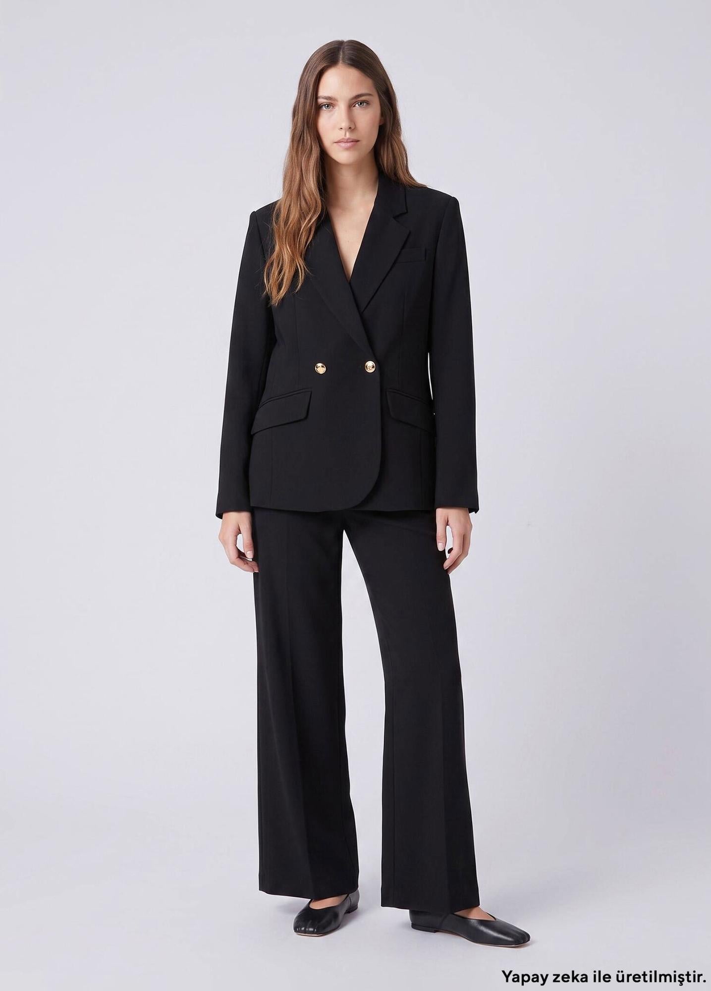 Beymen Club Kadın Siyah Wide Leg Pantolon