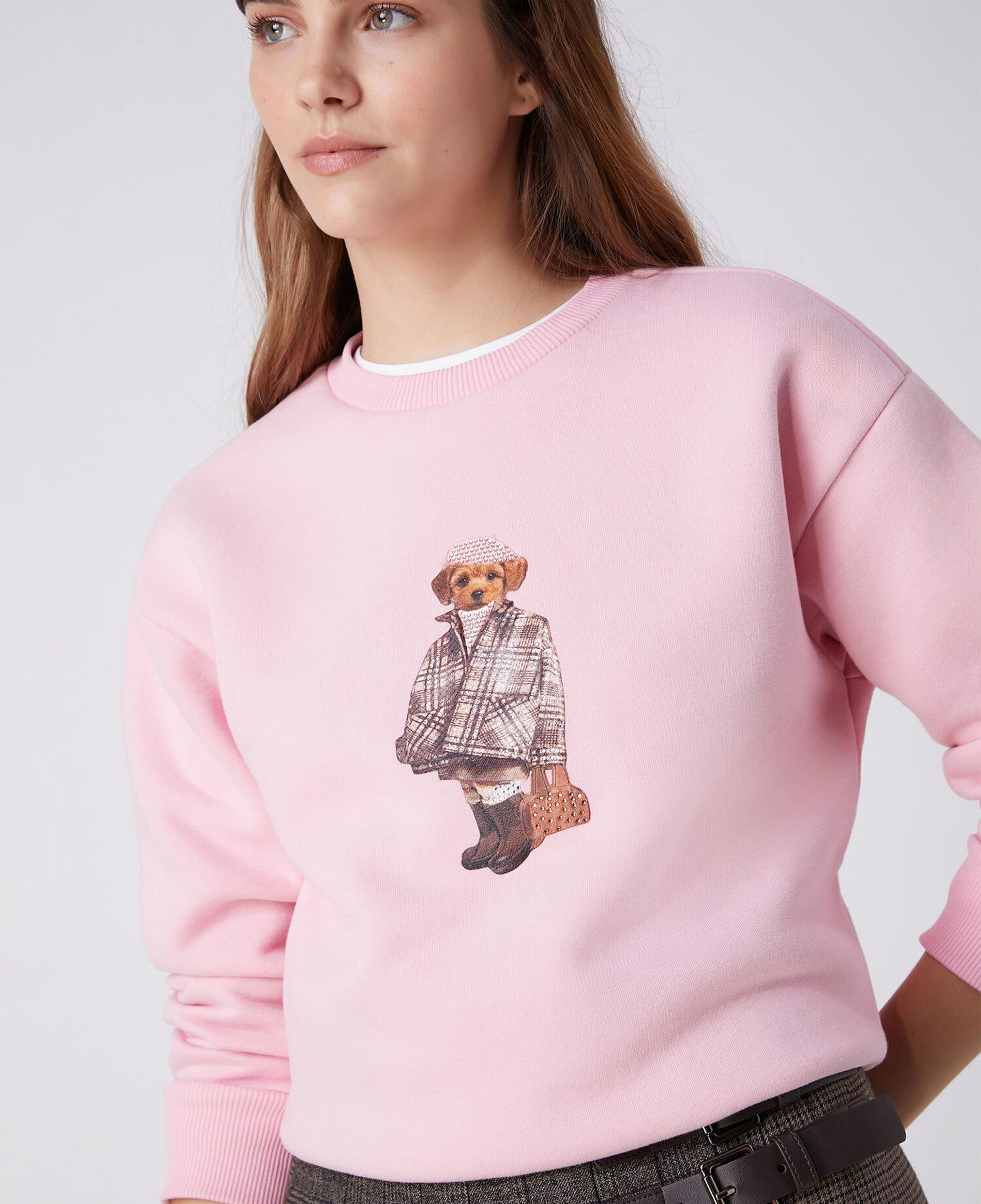 Beymen Club Kadın Pembe Taşlı Köpek Baskılı Sweatshirt