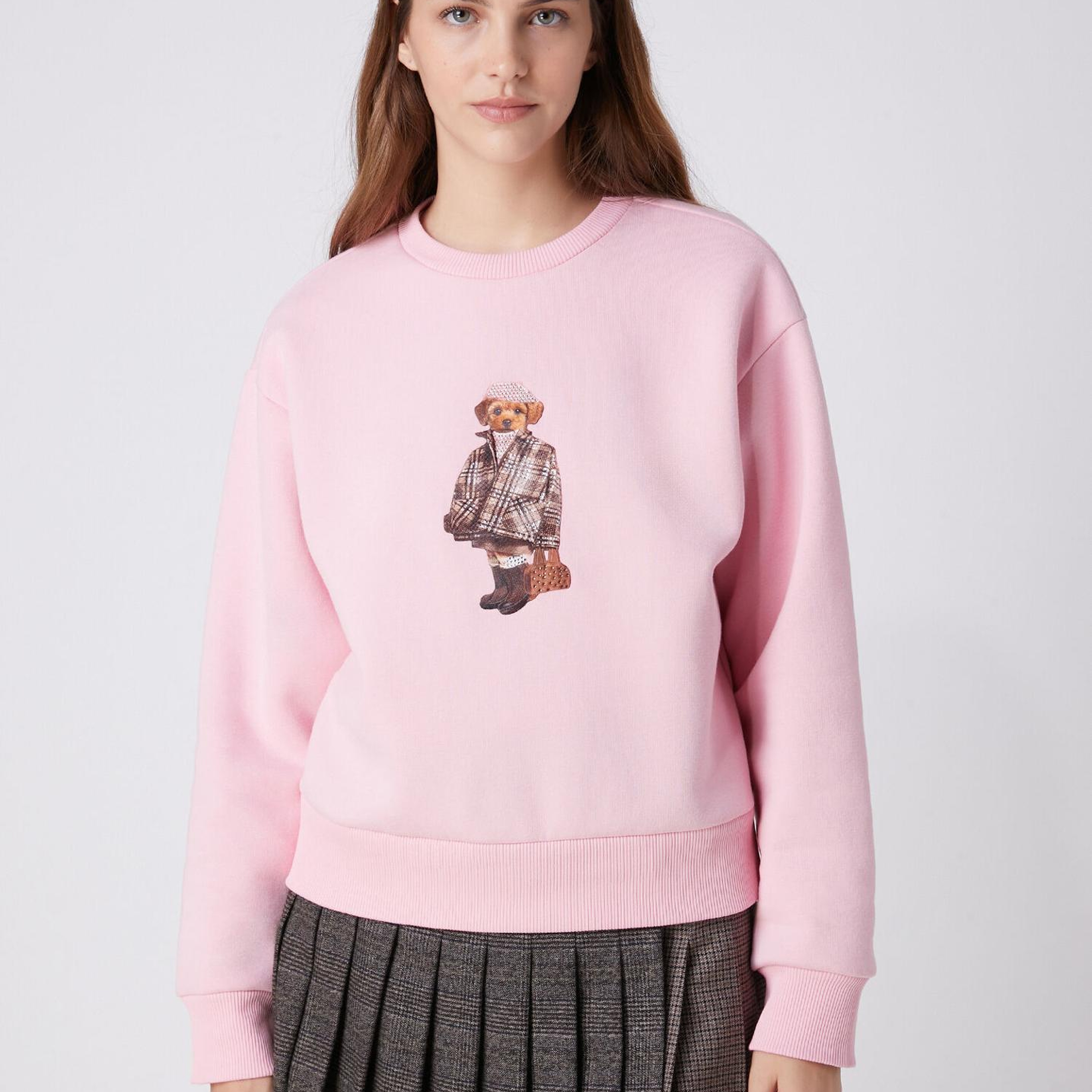 Beymen Club Kadın Pembe Taşlı Köpek Baskılı Sweatshirt