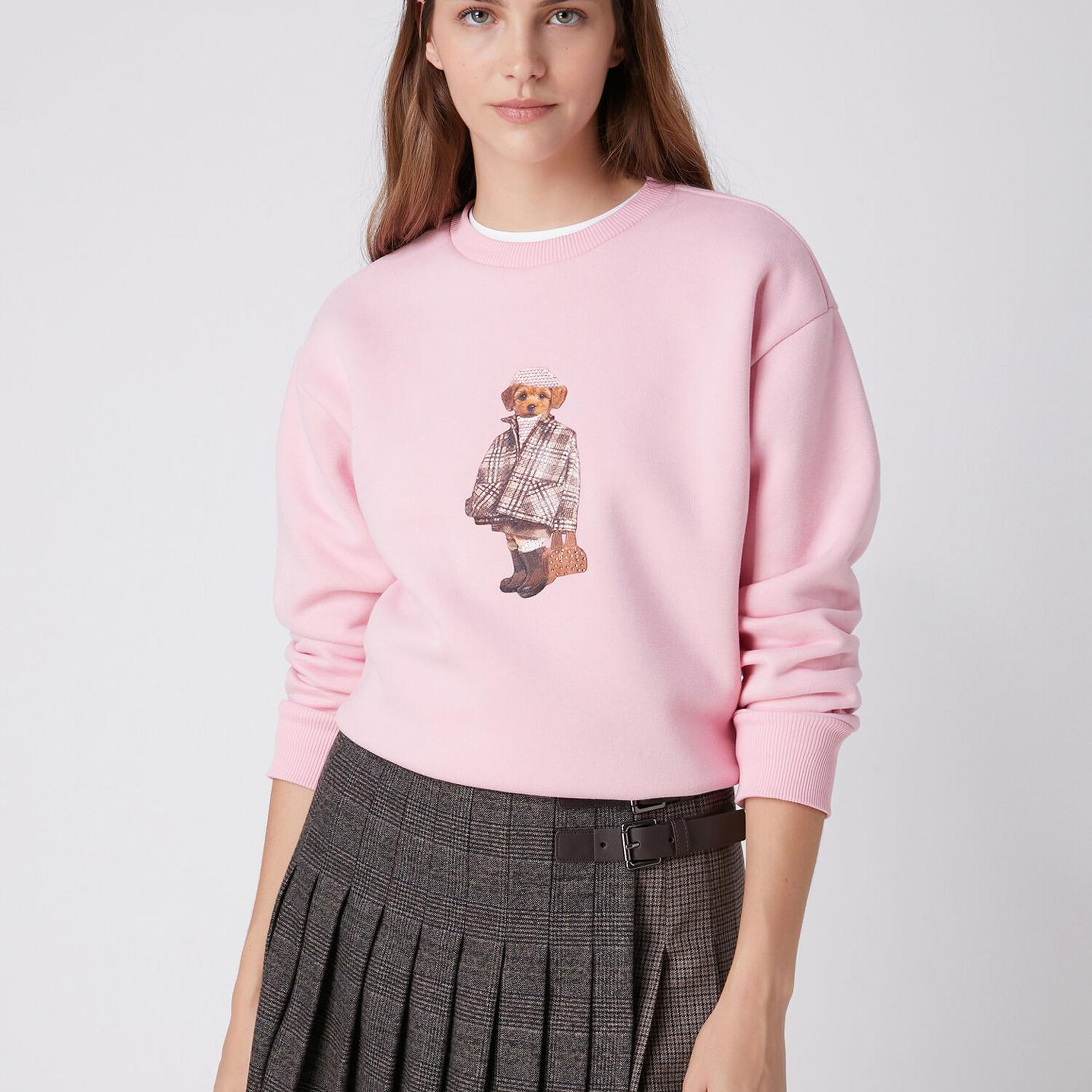 Beymen Club Kadın Pembe Taşlı Köpek Baskılı Sweatshirt