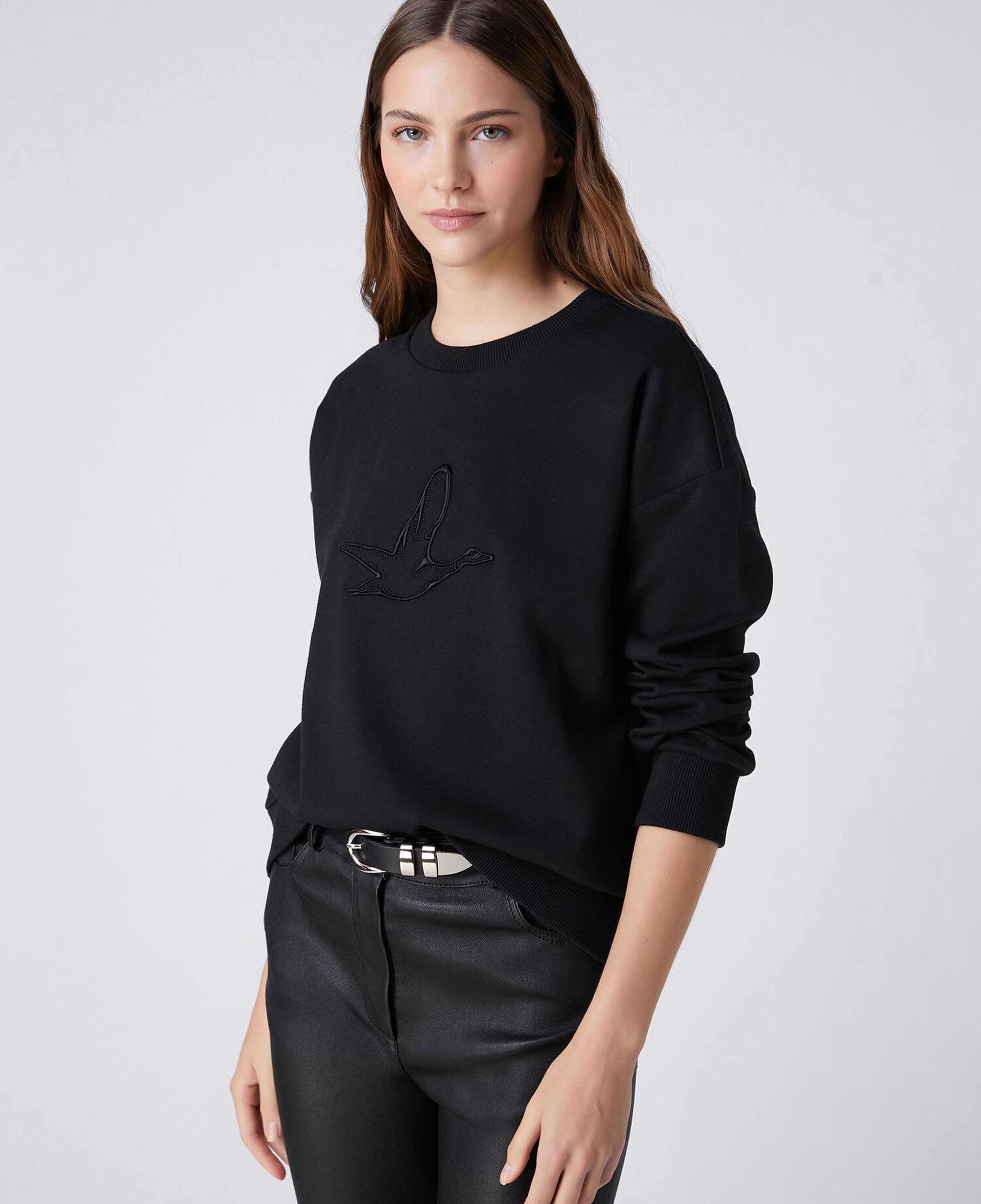 Beymen Club Kadın Siyah Logo Nakışlı Sweatshirt