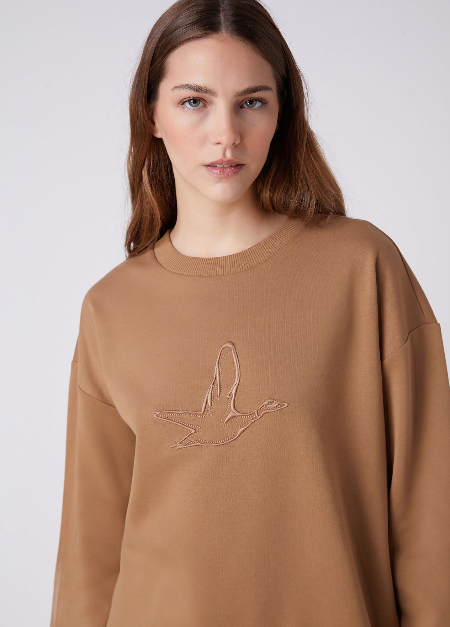 Beymen Club Kadın Camel Logo Nakışlı Sweatshirt