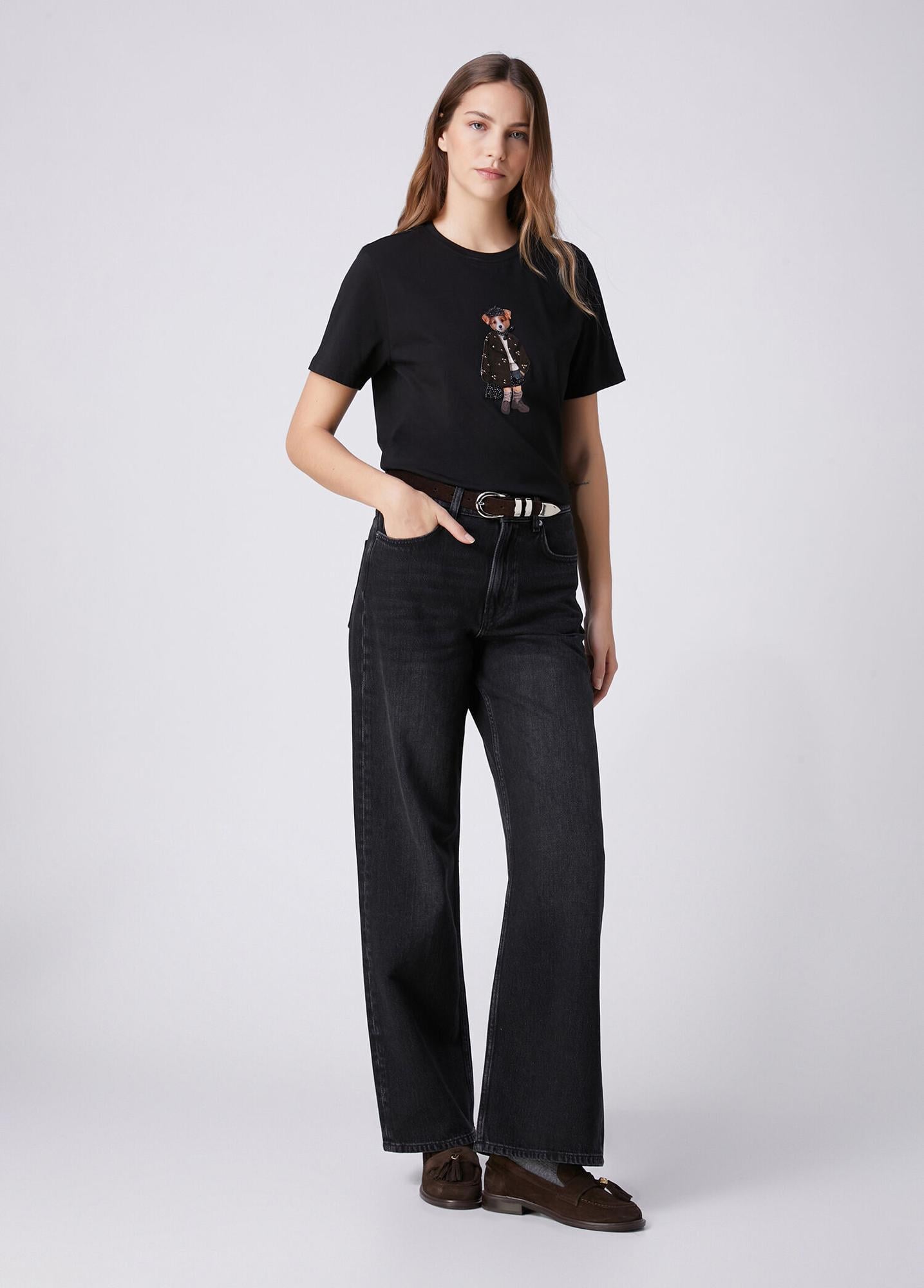 Beymen Club Kadın Siyah Ceketli Köpek Detaylı T-shirt